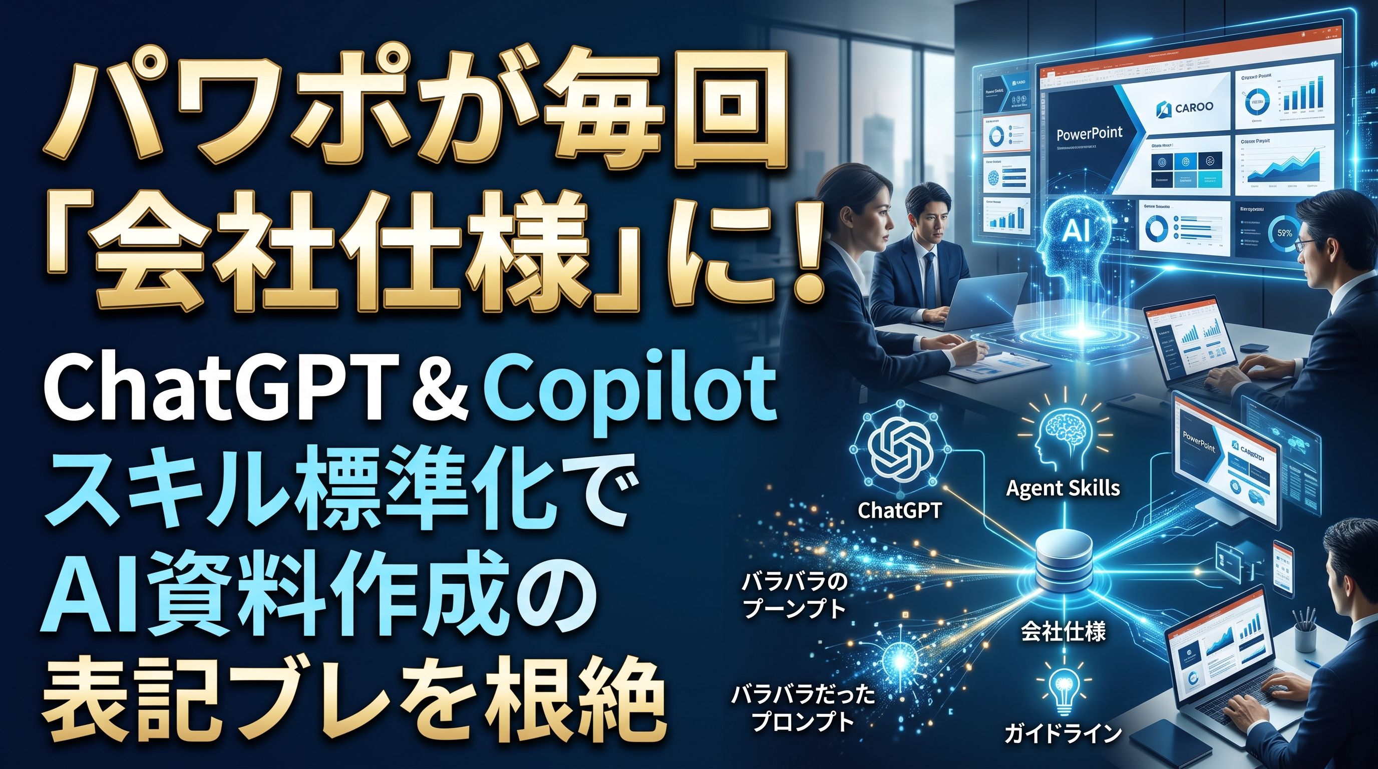 パワポが毎回「会社仕様」に! ChatGPT & Copilot スキル標準化でAI資料作成の表記ブレを根絶