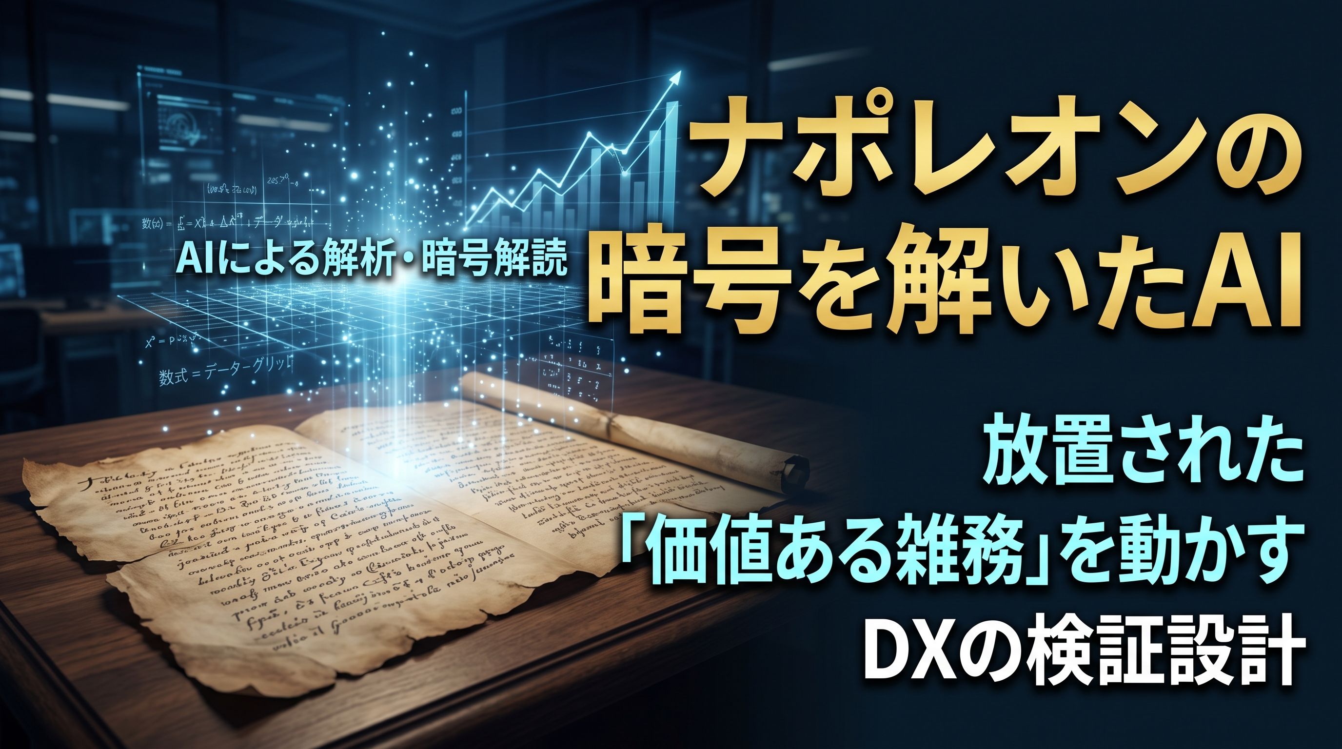 「ナポレオンの暗号を解いたAI」「放置された『価値ある雑務』を動かすDXの検証設計」