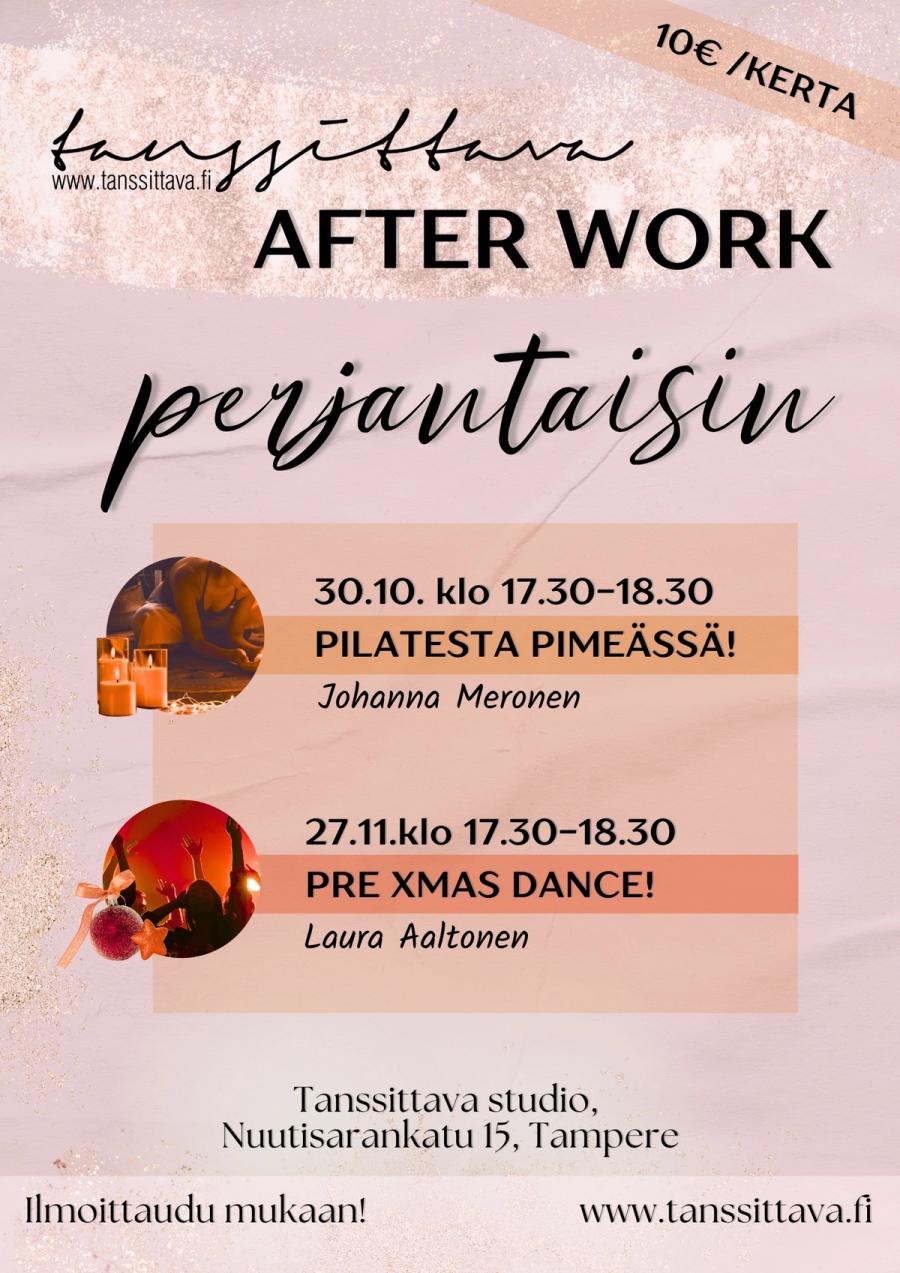 Tanssittava After Work perjantaisin — juliste