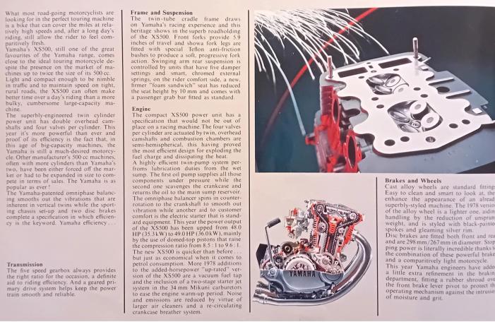 XS500 var en av verdens første serieproduserte motorsykler med 4-ventilsteknikk
