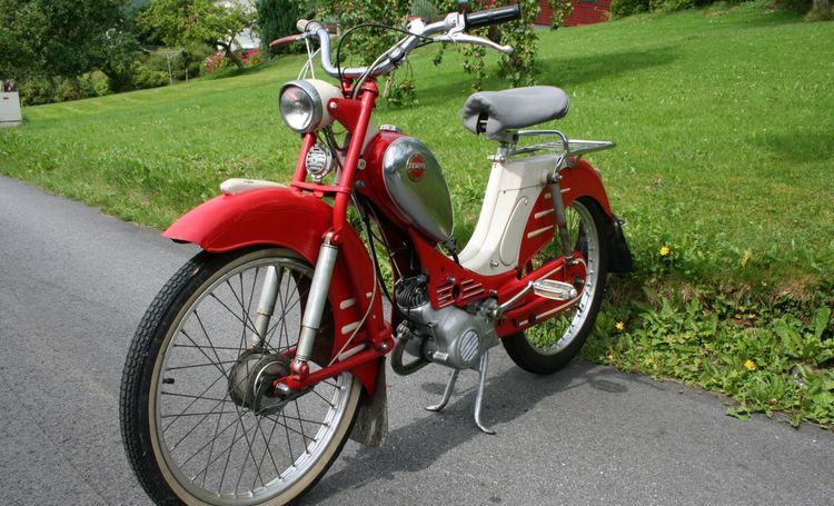 Classic blue Suzuki motorcycle
