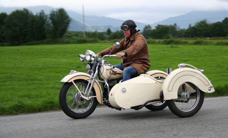 Classic blue Suzuki motorcycle