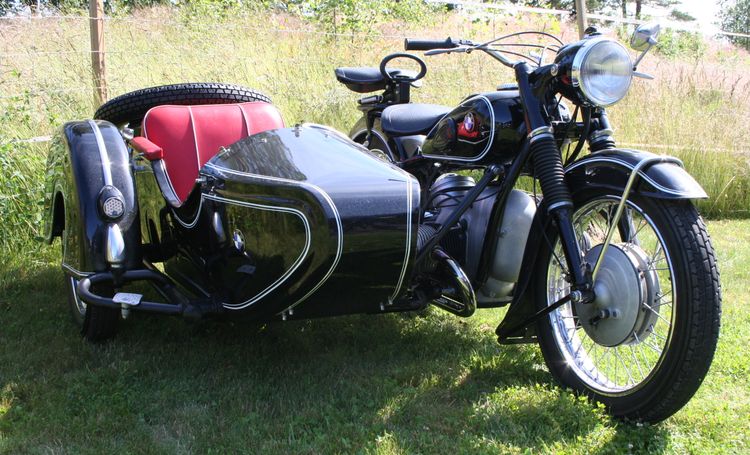 Classic blue Suzuki motorcycle