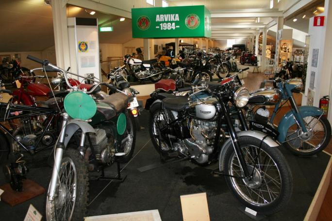 Arvika Fordonsmuseum har en omfattende utstilling av mopeder og motorsykler