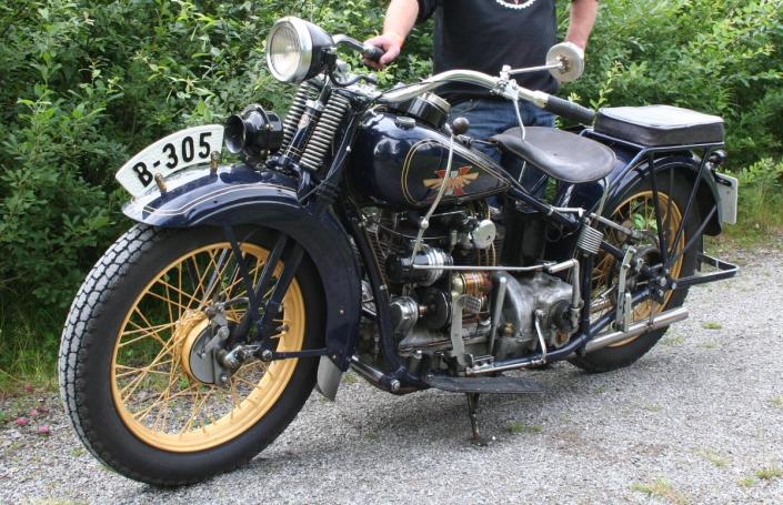 Classic blue Suzuki motorcycle