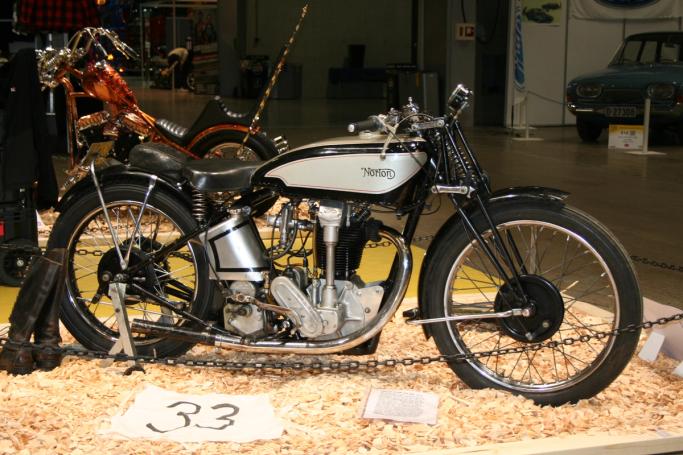 Classic blue Suzuki motorcycle
