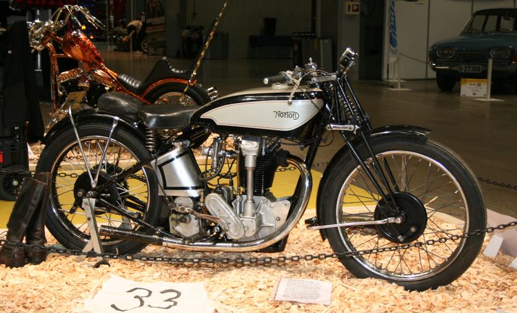Classic blue Suzuki motorcycle