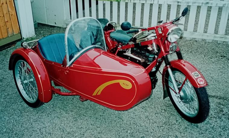 Nimbus m.sidevogn var mye brukt av postvesenet, politiet og militæret i Danmark