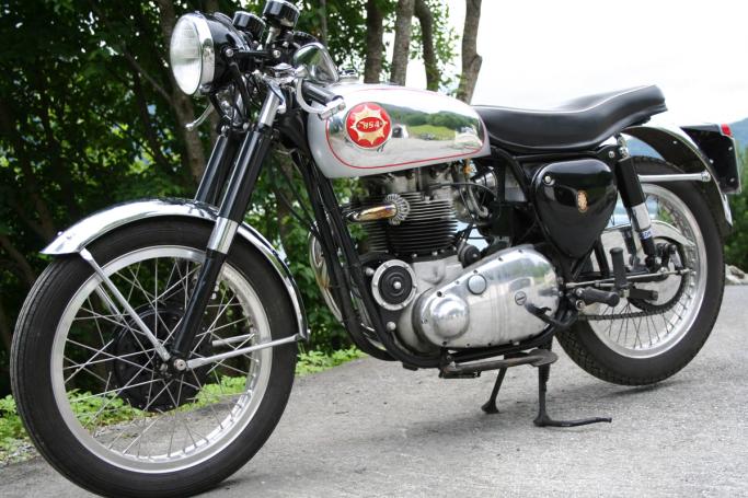 Classic blue Suzuki motorcycle