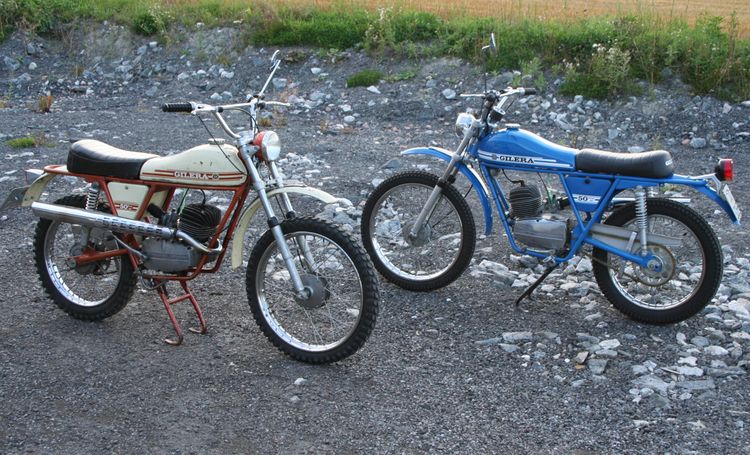Classic blue Suzuki motorcycle