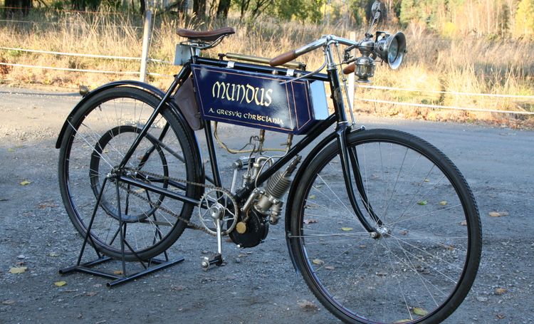 Classic blue Suzuki motorcycle