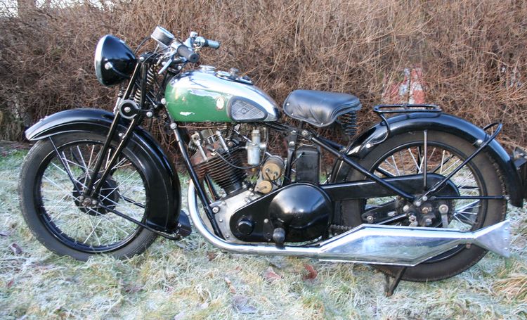 Classic blue Suzuki motorcycle