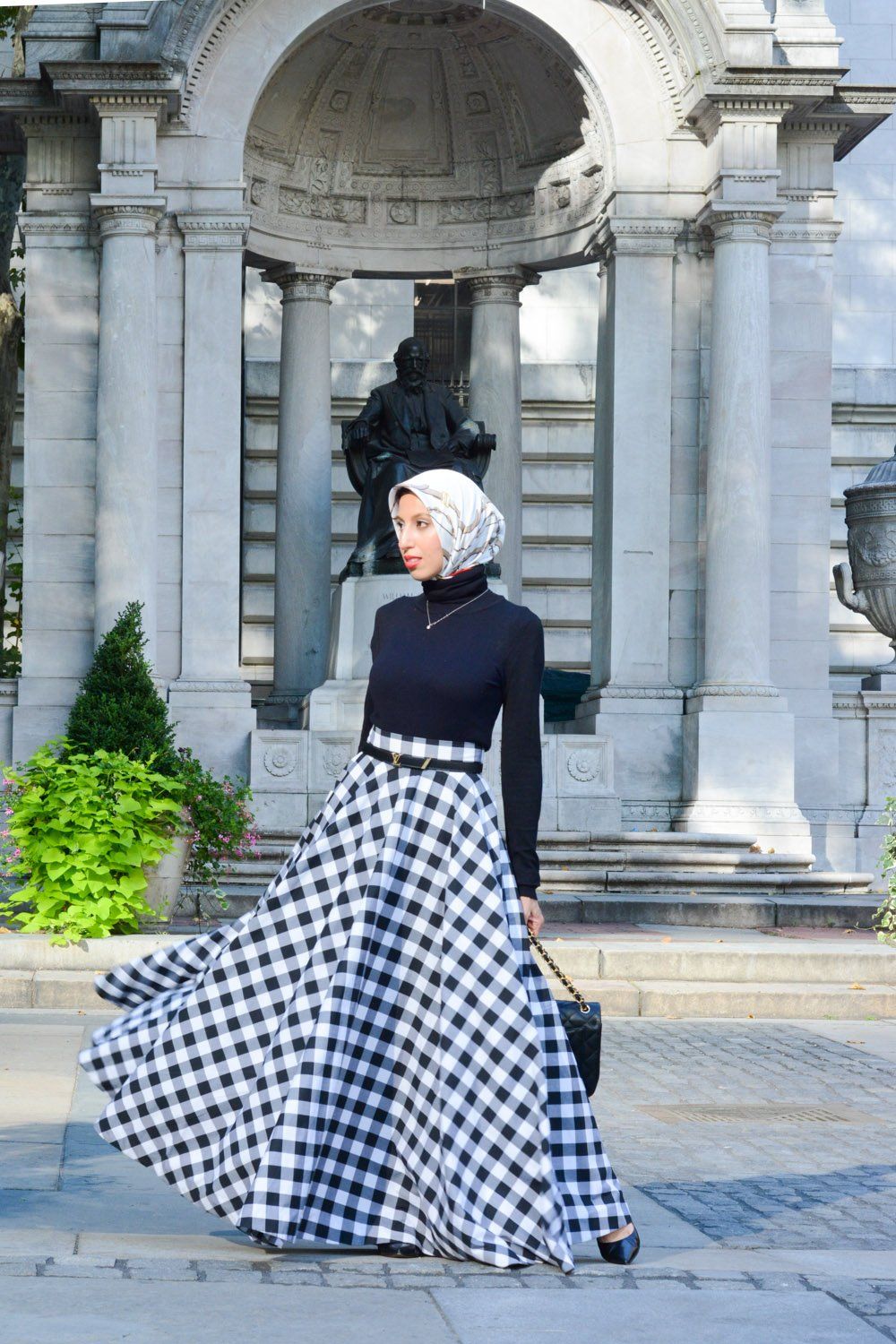 HH Style Guide Grand Ball Skirt Gingham Sleek Turtleneck