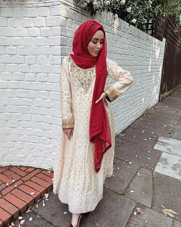 Hijab with clearance white dress