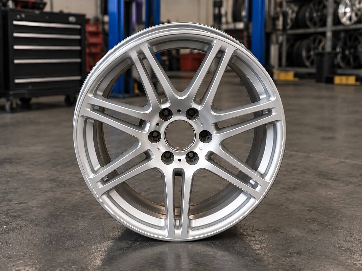 Kromme velg weer perfect rond, na de behandeling