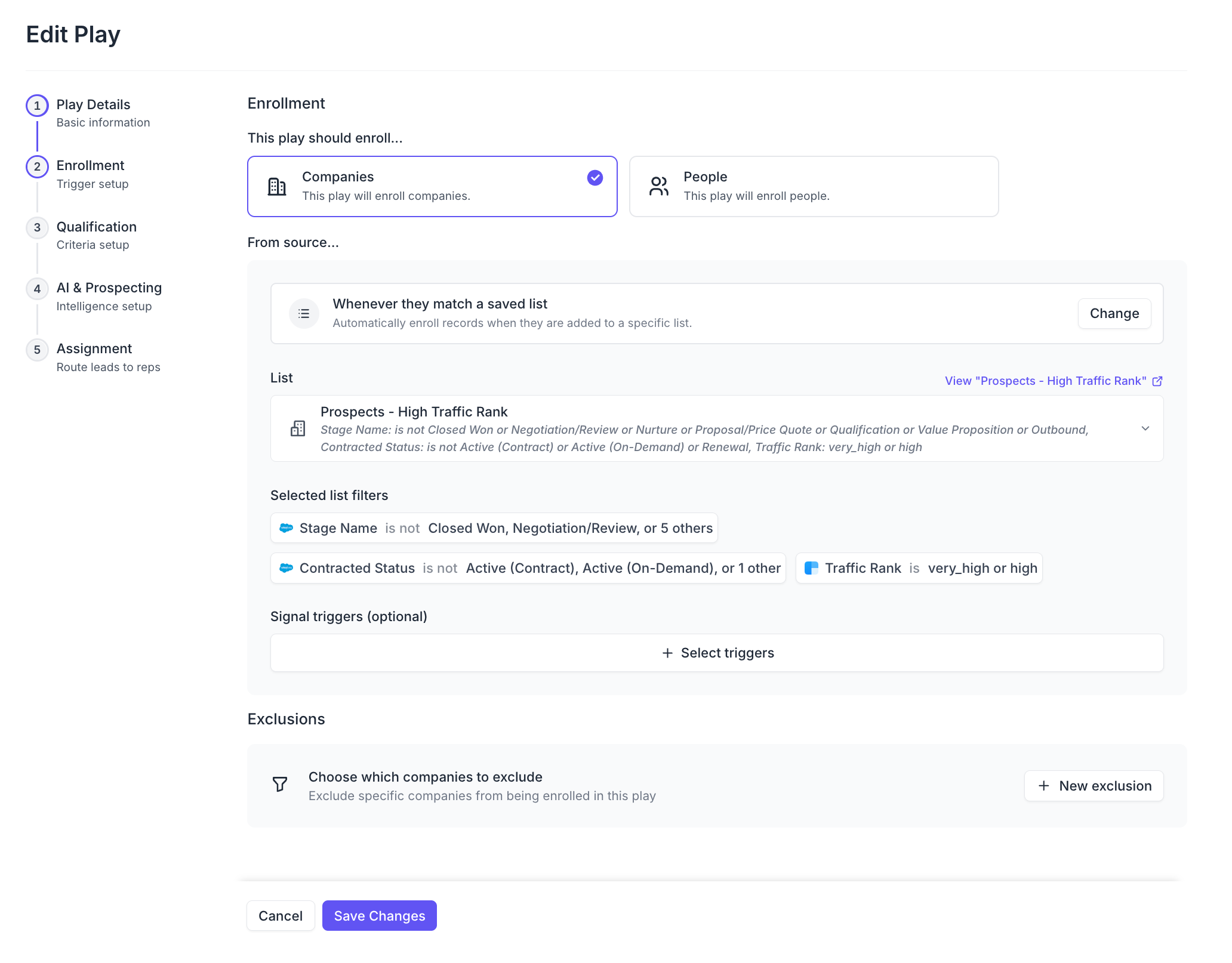 Setting up the Play to target companies with high usage. Later we'll use AI agents to qualify based on use of media generation services.