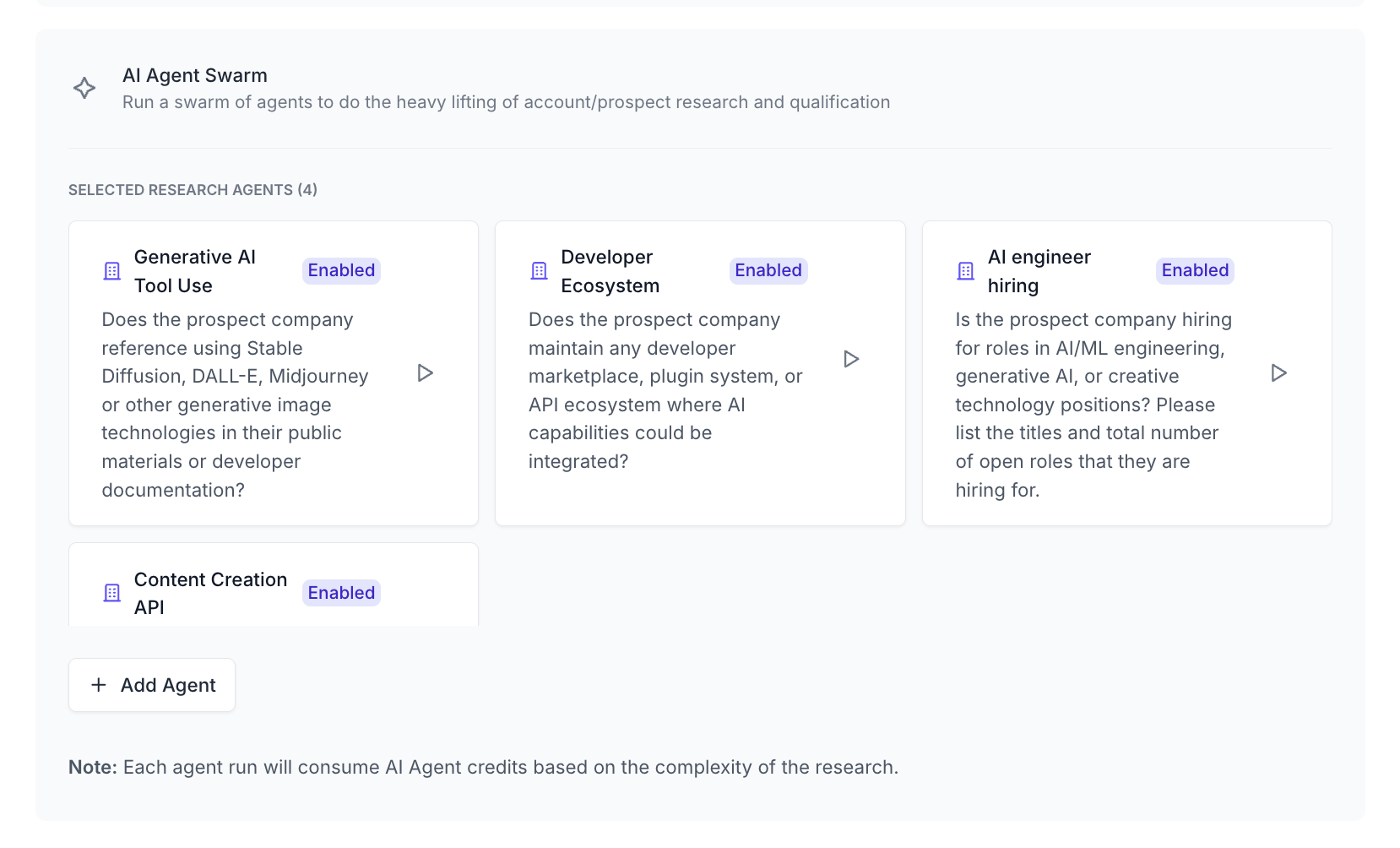 Adding enrichment agents to provide even more insight into any qualified accounts