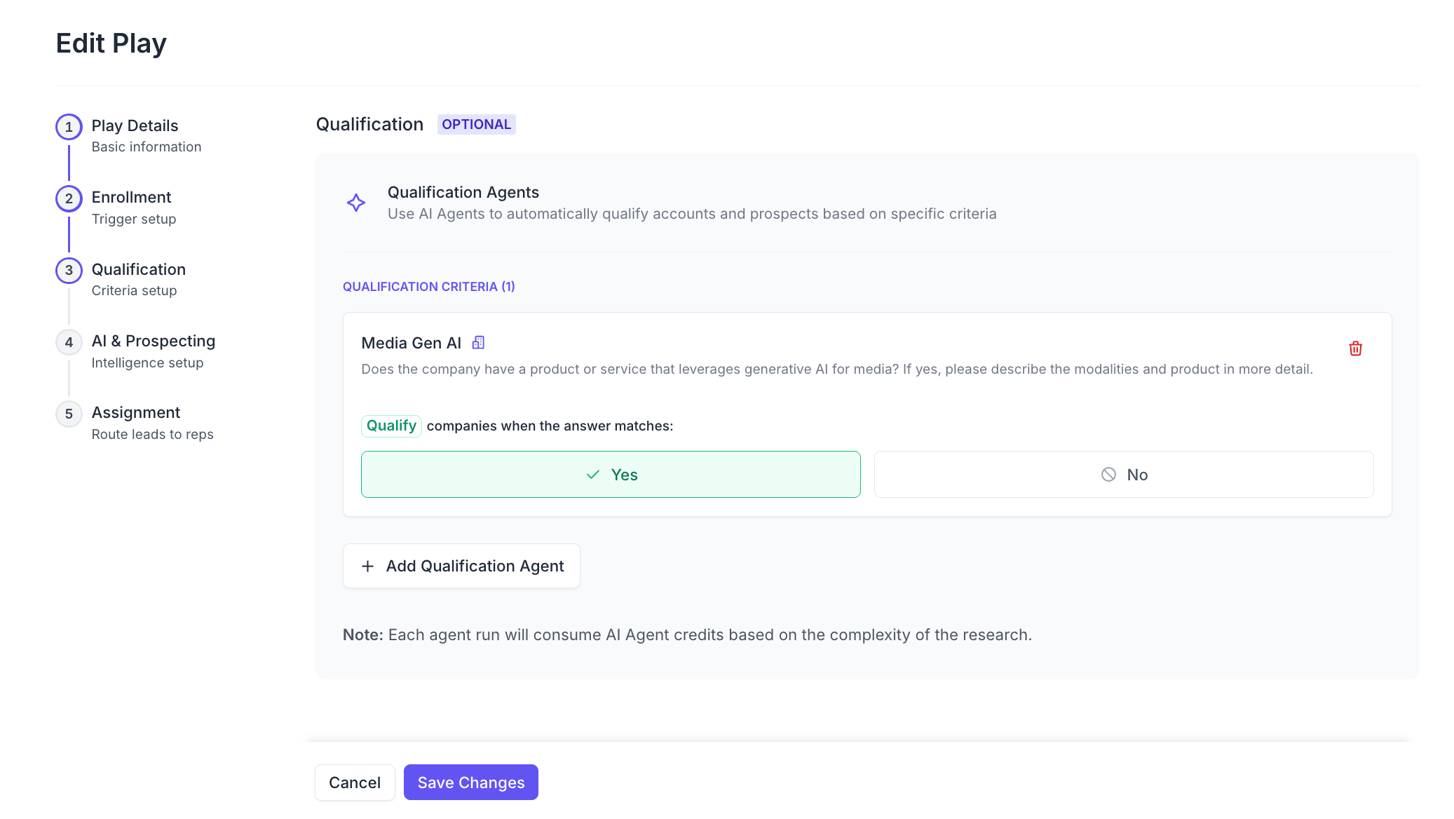 Setting a hard qualifier for only companies that have media generation capabilities (requirement to sell for this company)