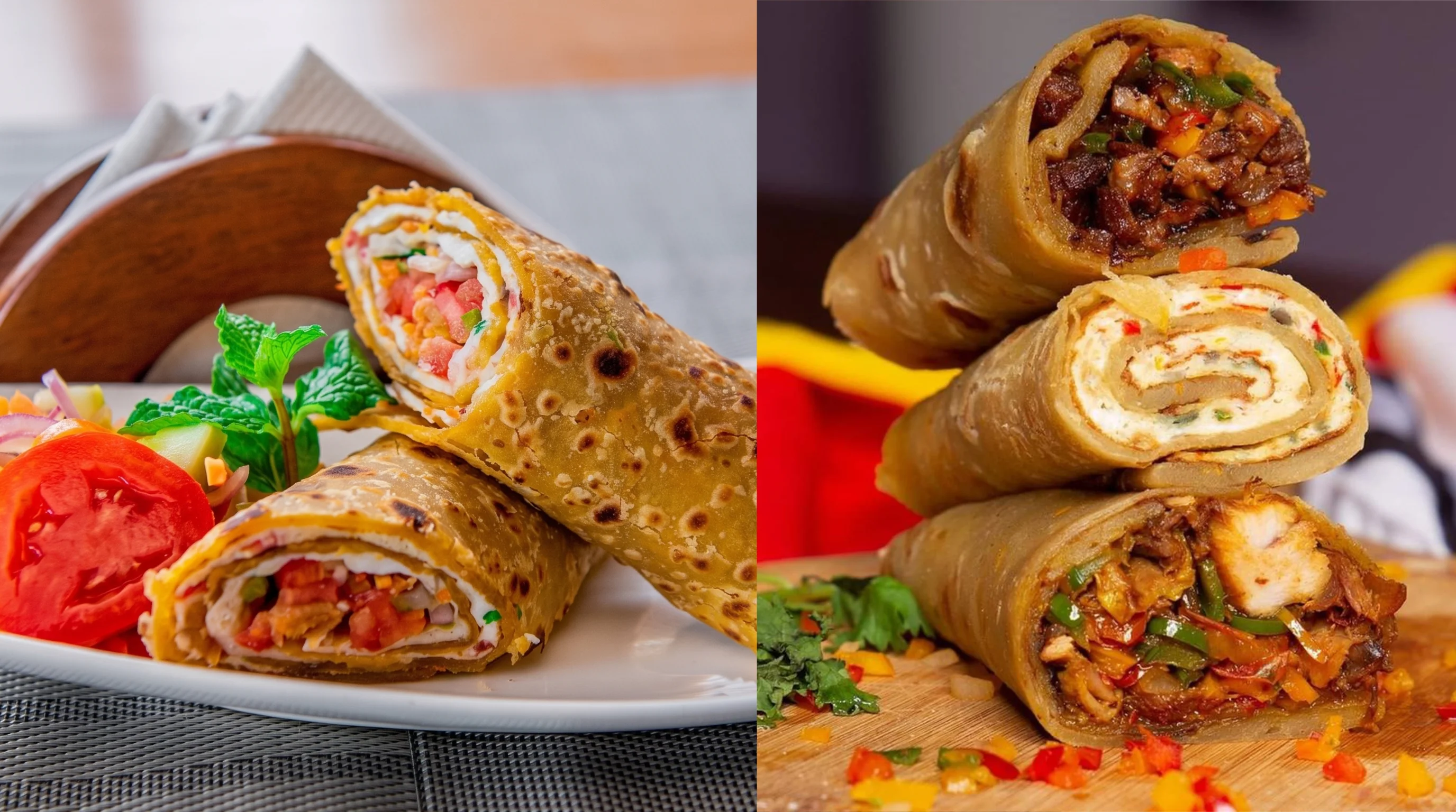 Classic and meat-filled Ugandan Rolex variations