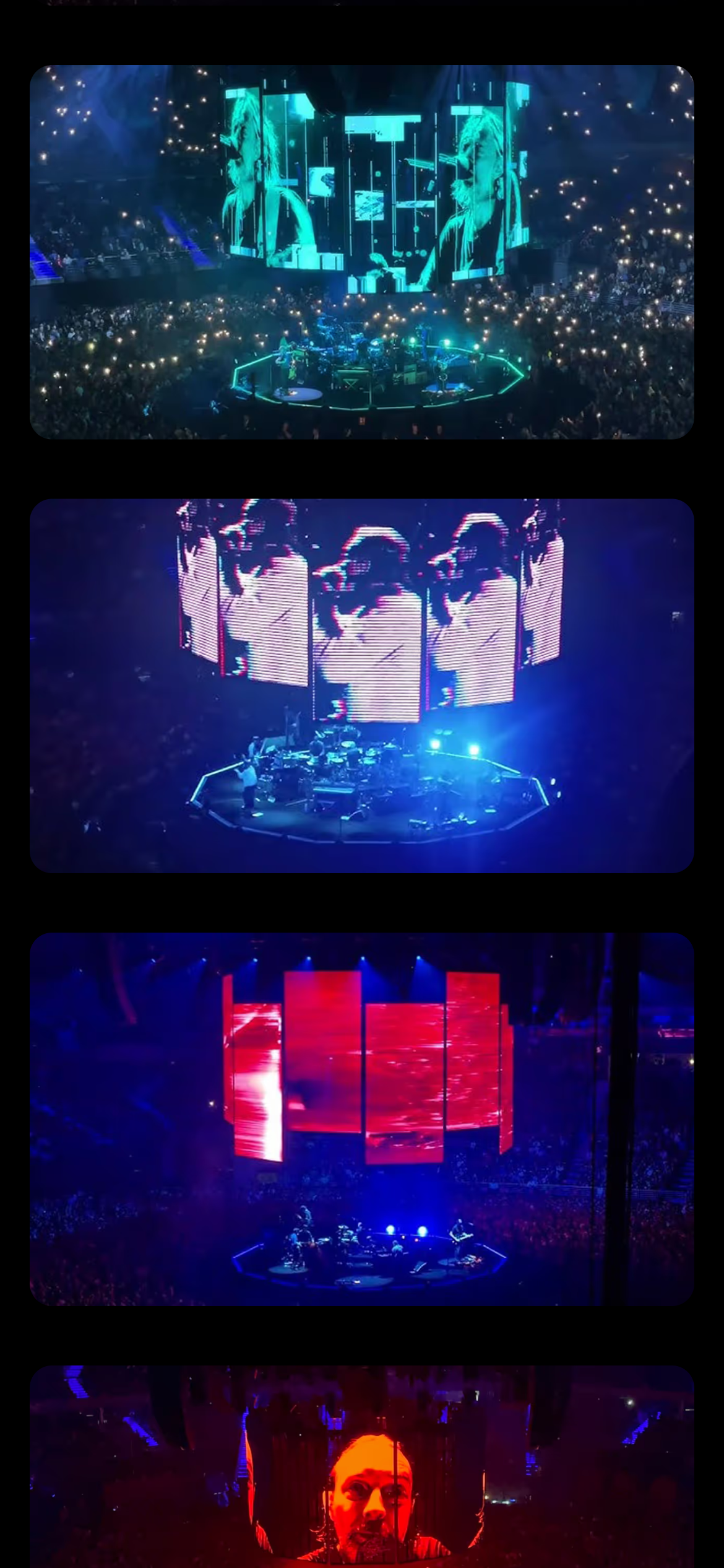 Radiohead project gallery on a phone