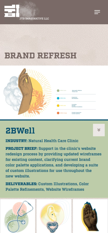 Brand refresh project page on a phone