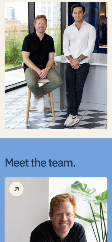 The Story Shack team page on a phone