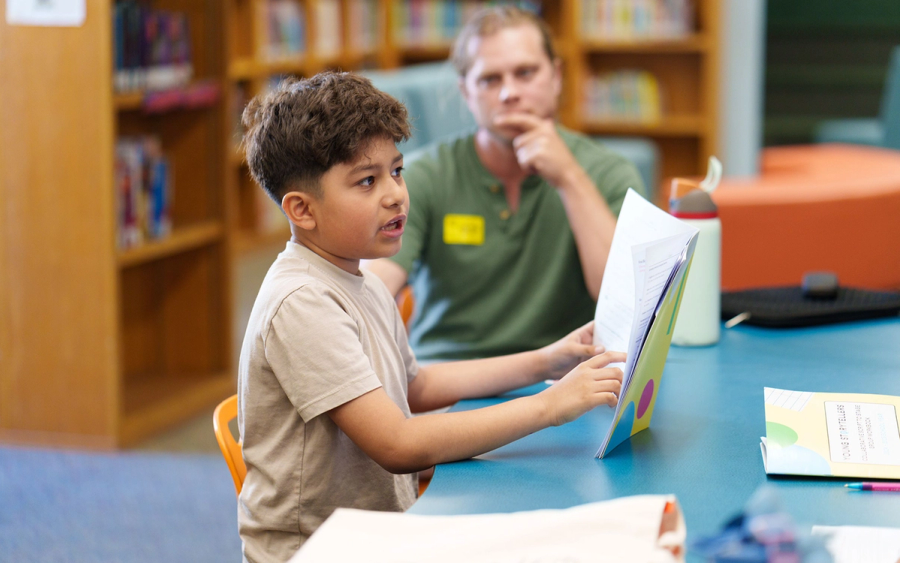 A program session in a school library