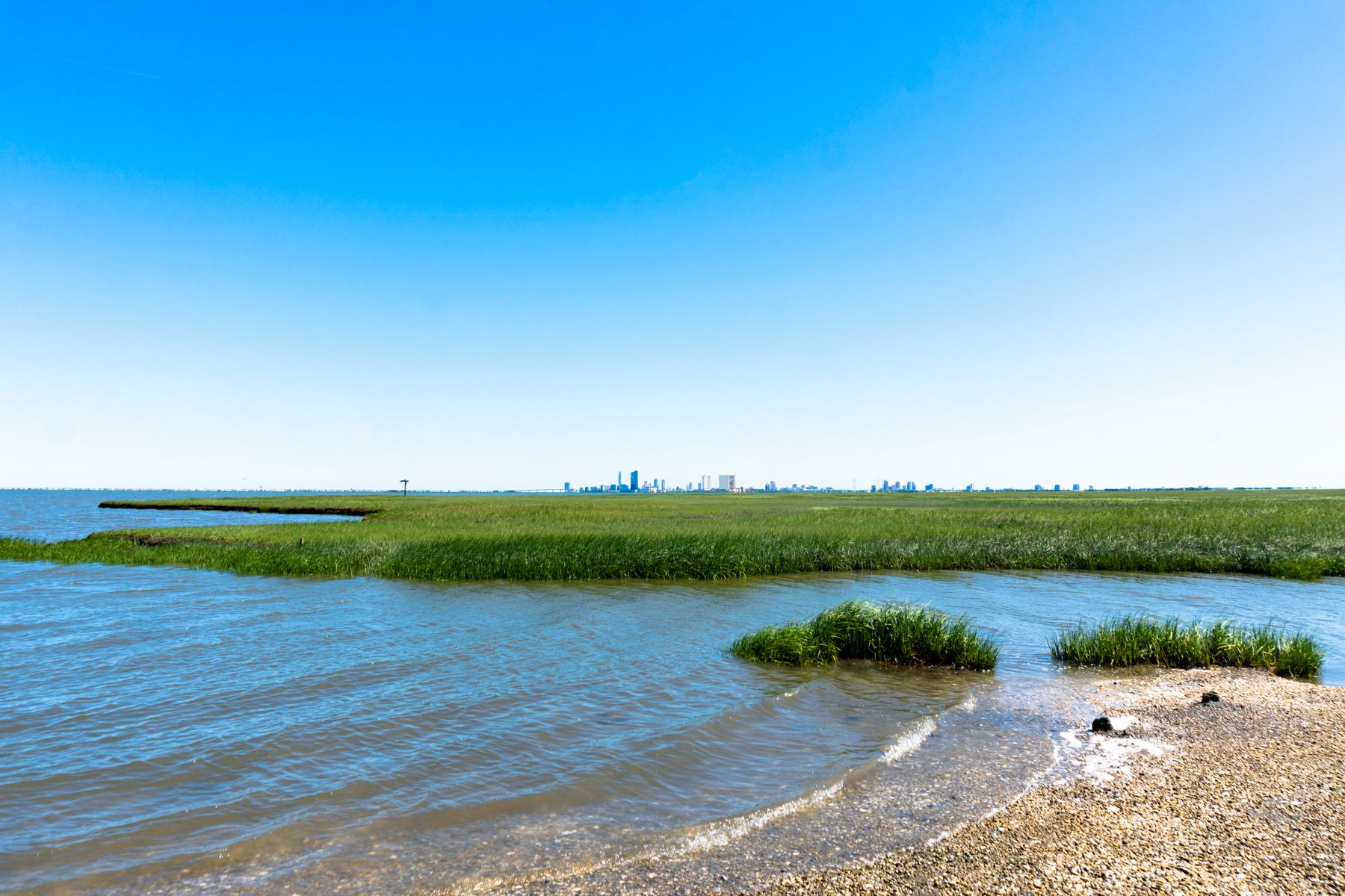 The Atlantic City skyline from the shores of Reeds Bay