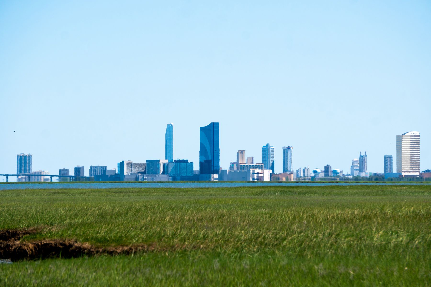 The Atlantic City skyline as seen from the Reeds Bay