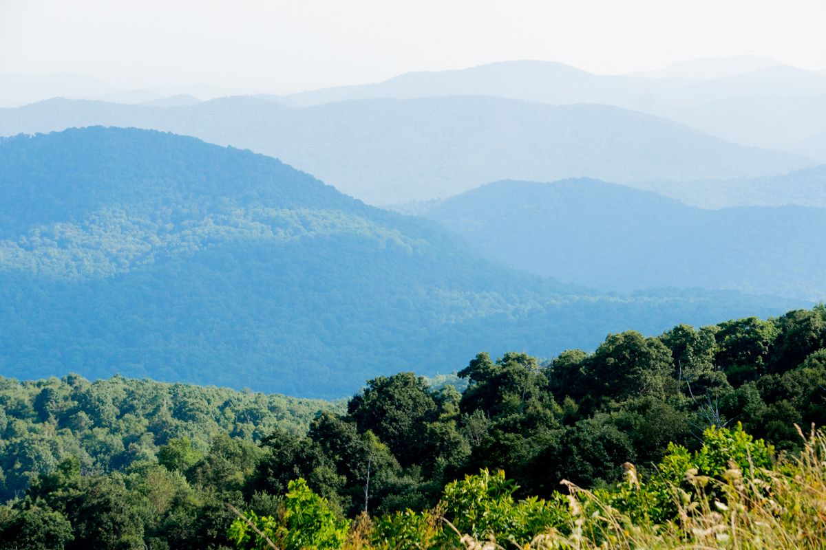 The Blue Ridge Mountains as seen from Skyline Drive in Virginia