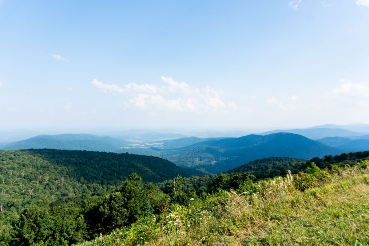 The Blue Ridge Mountains as seen from Skyline Drive in Virginia