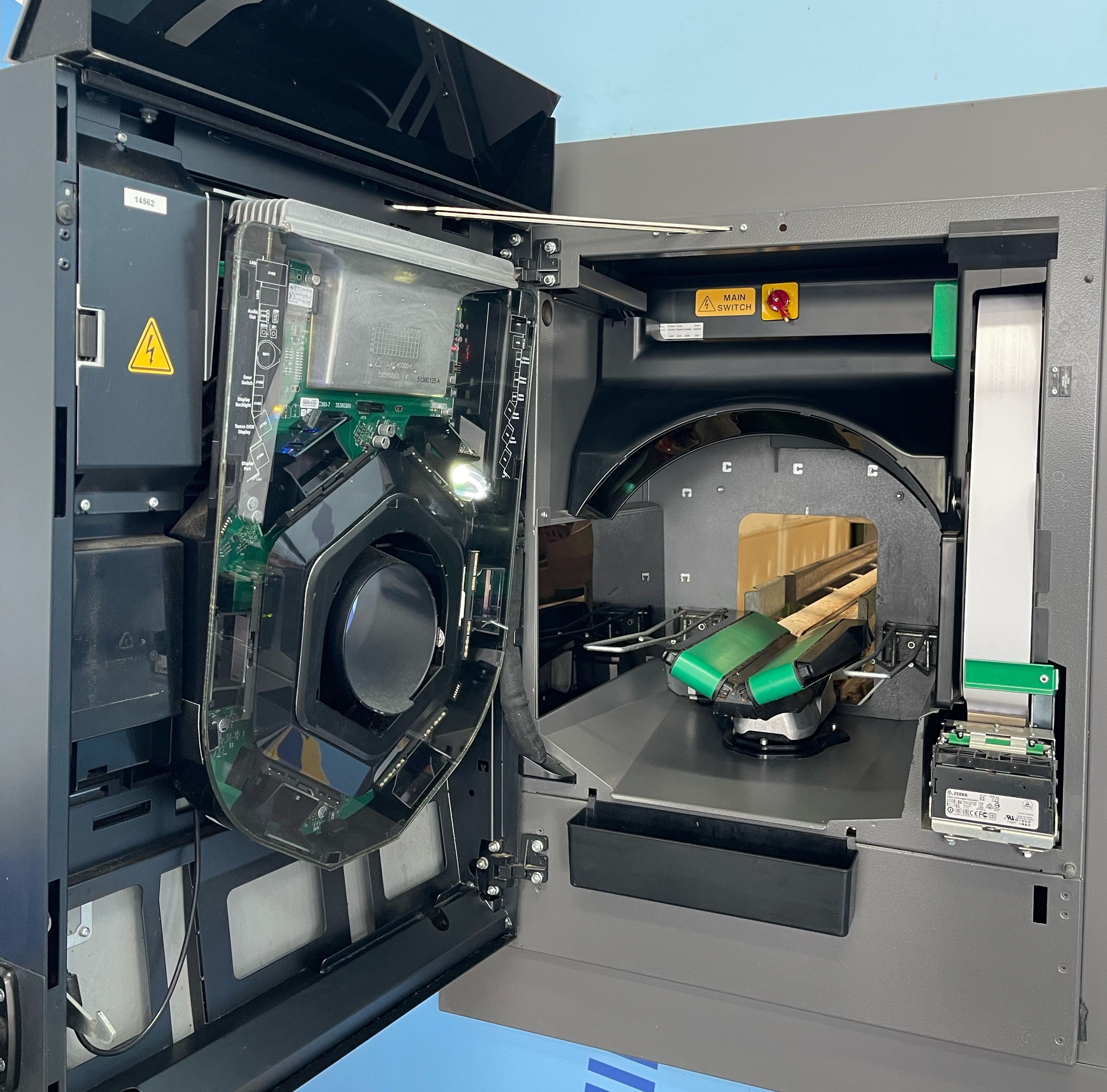 View of an inside of a RVM machine