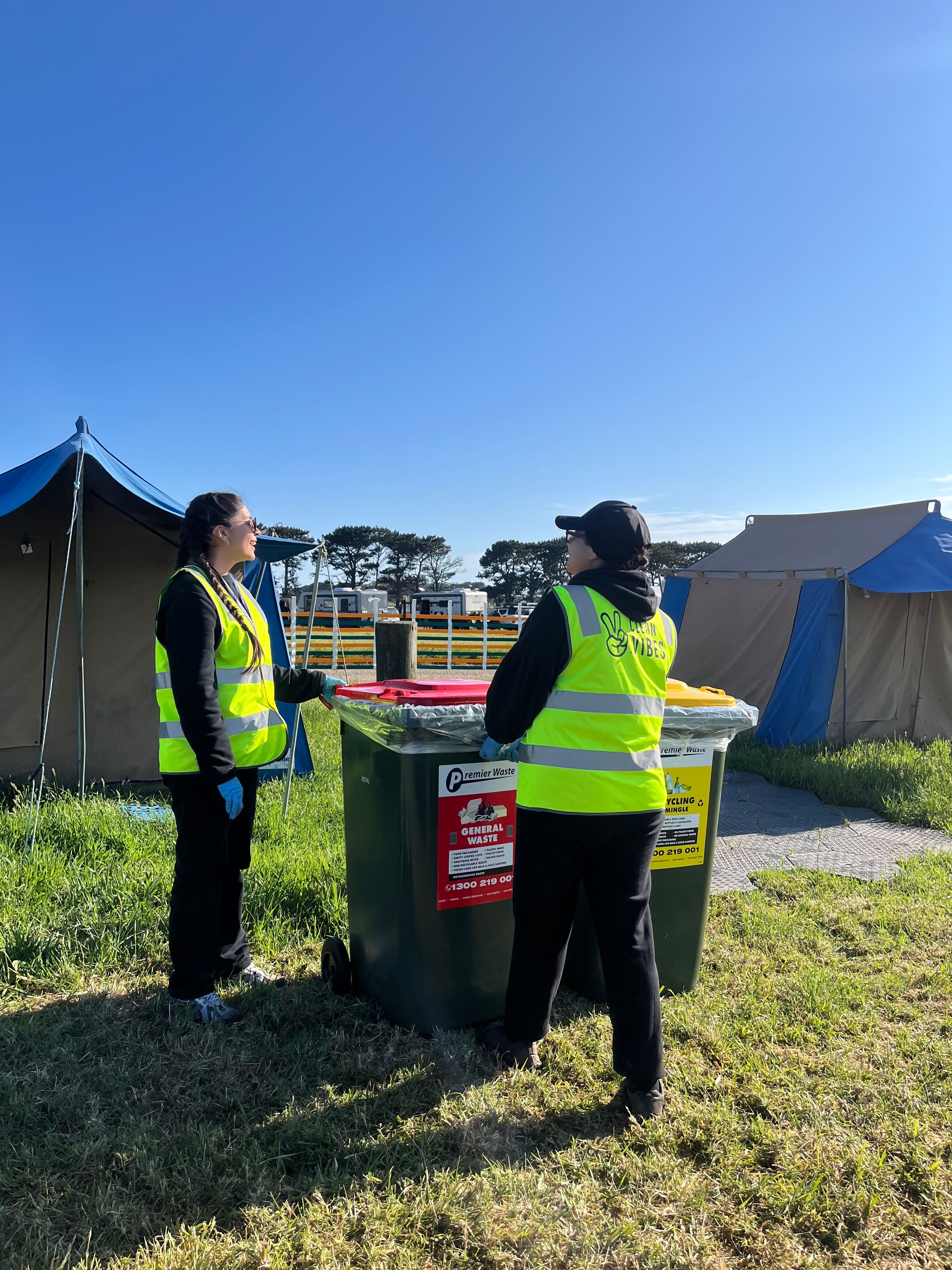 Clean Vibes’ bins set up at Moto Grand Prix Phillip Island