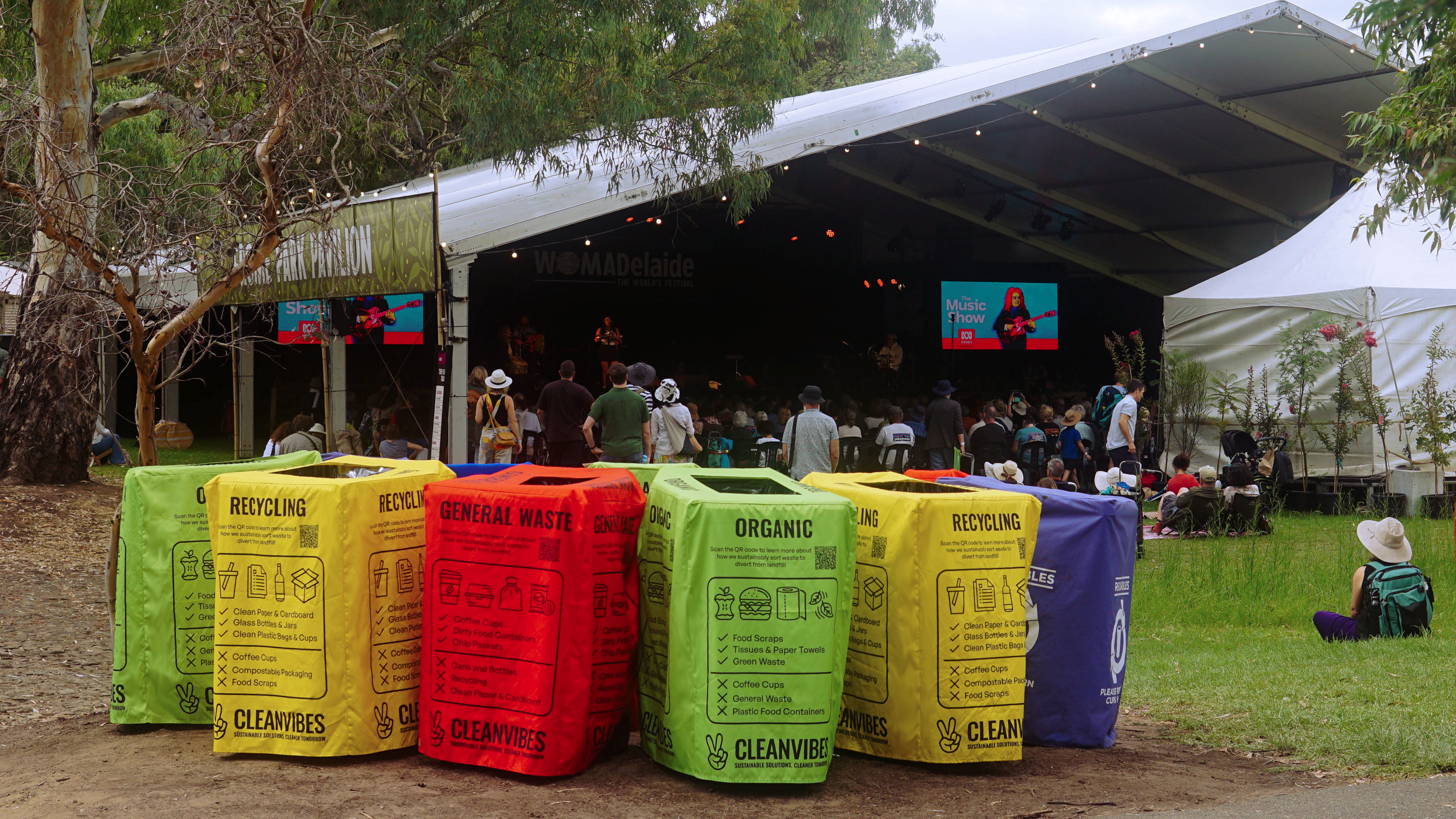 Clean Vibes set of bins at an event 