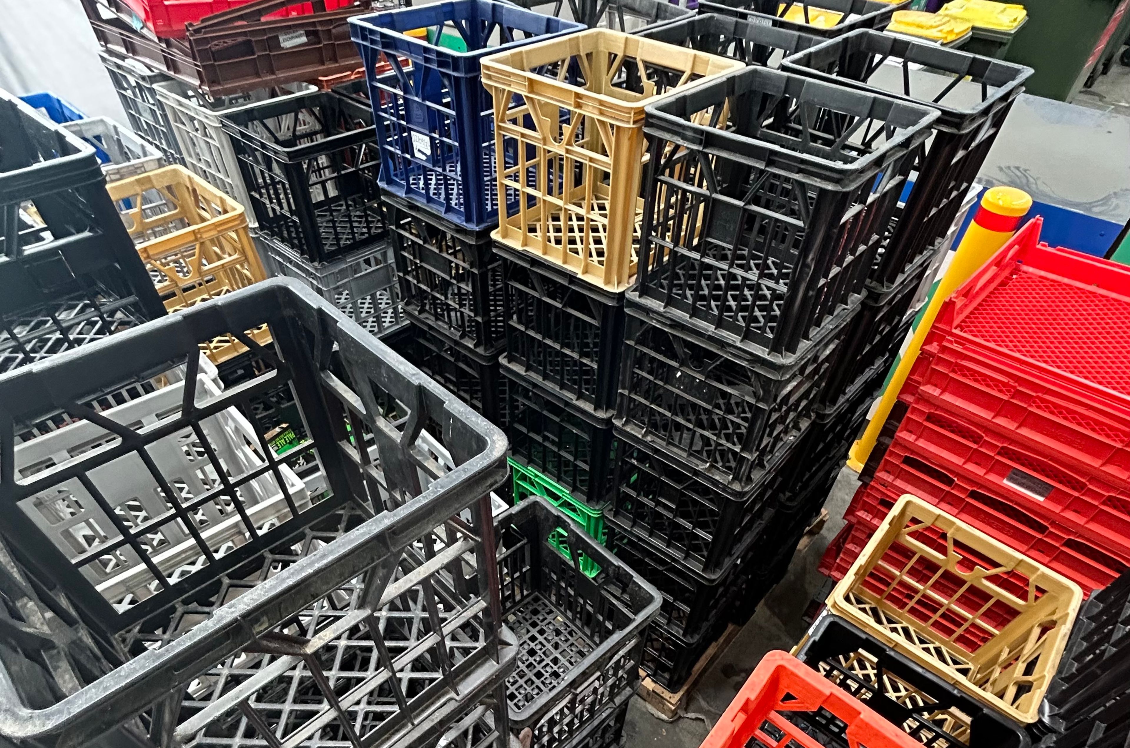 Milk crates at Clean vibes depot