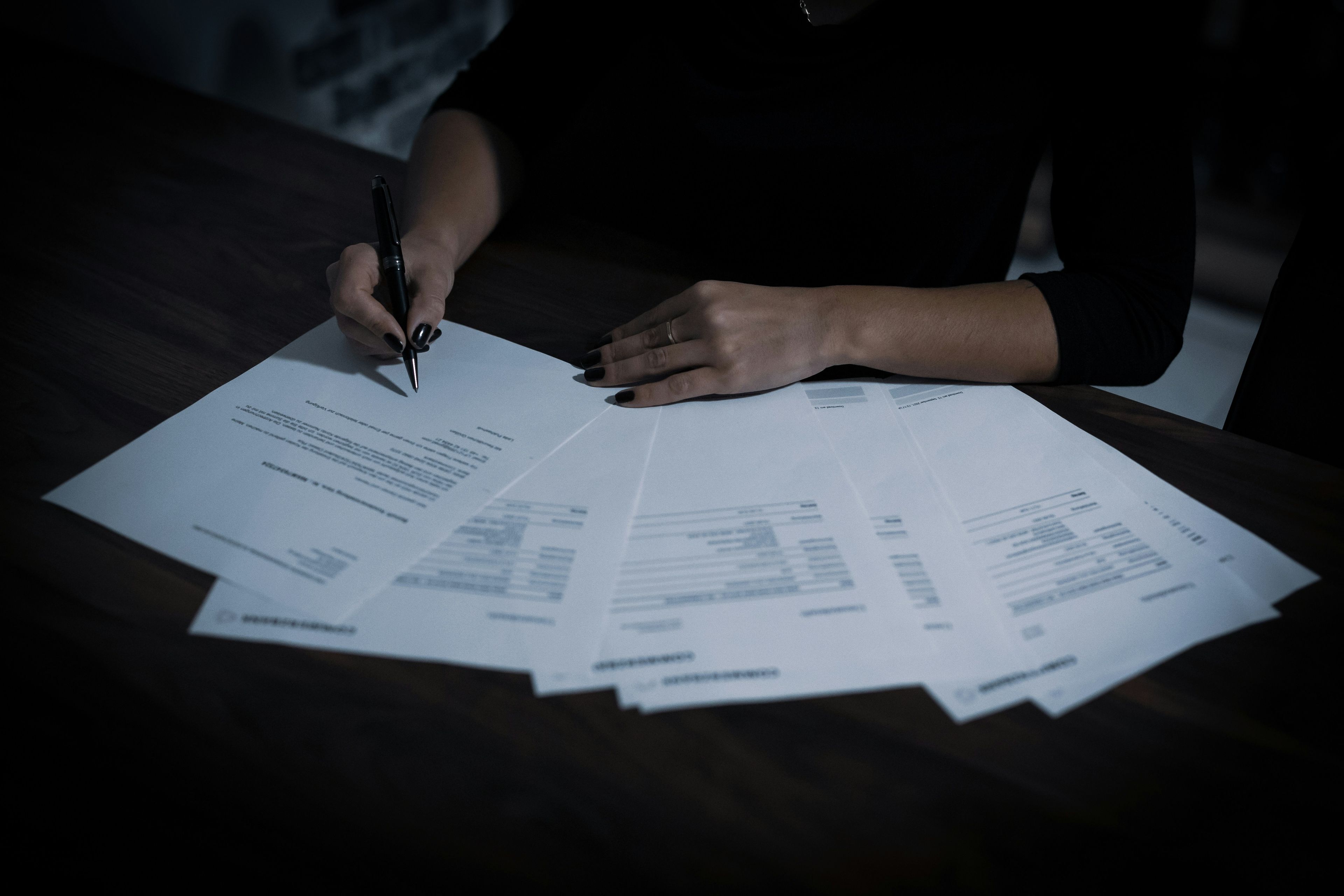 Woman signing contract