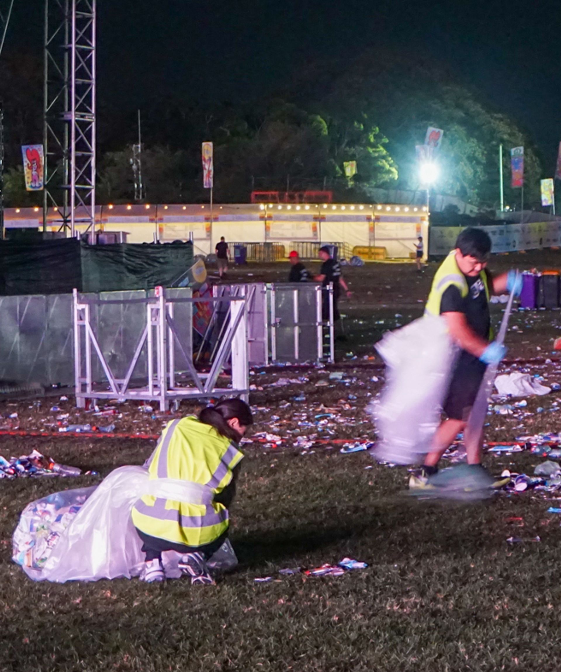 Clean Vibes staff cleaning Laneway music Festival