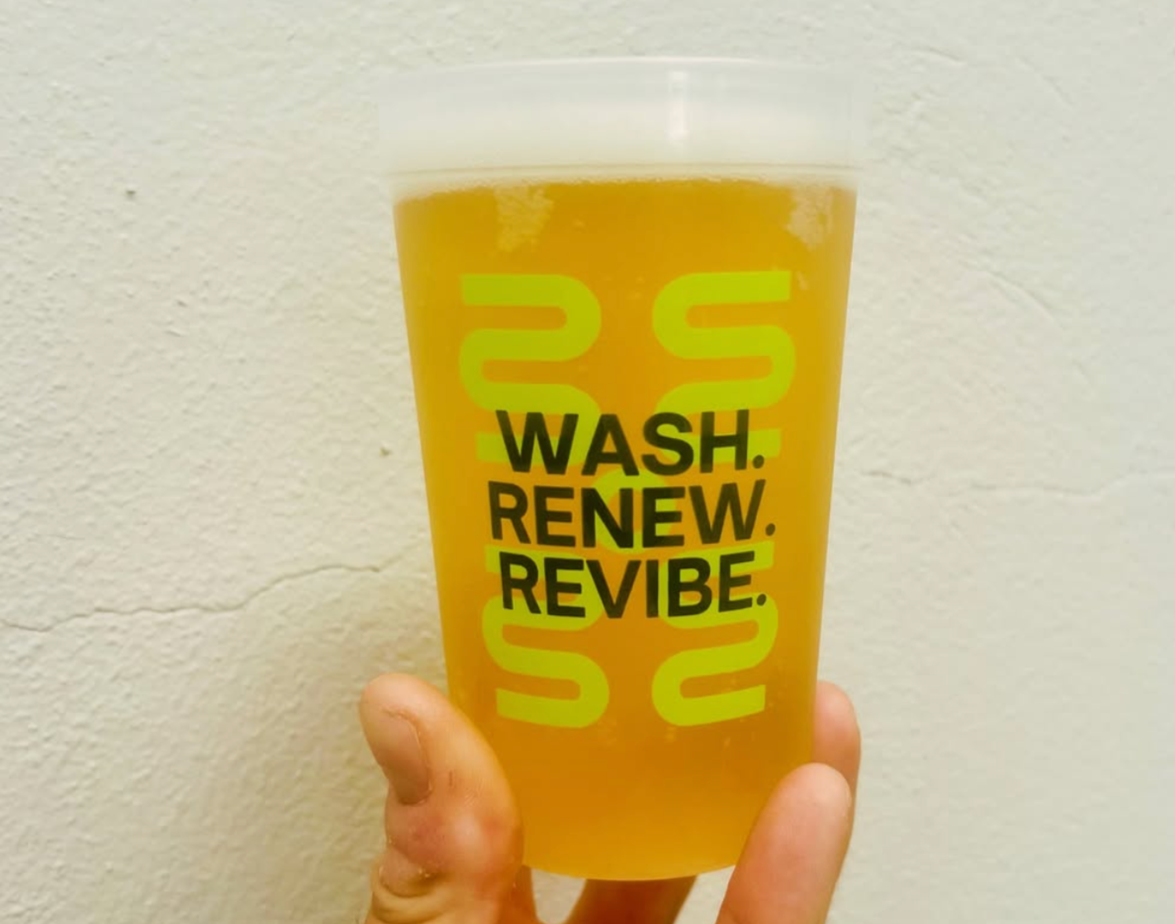 Revibes’ reusable cup with liquid