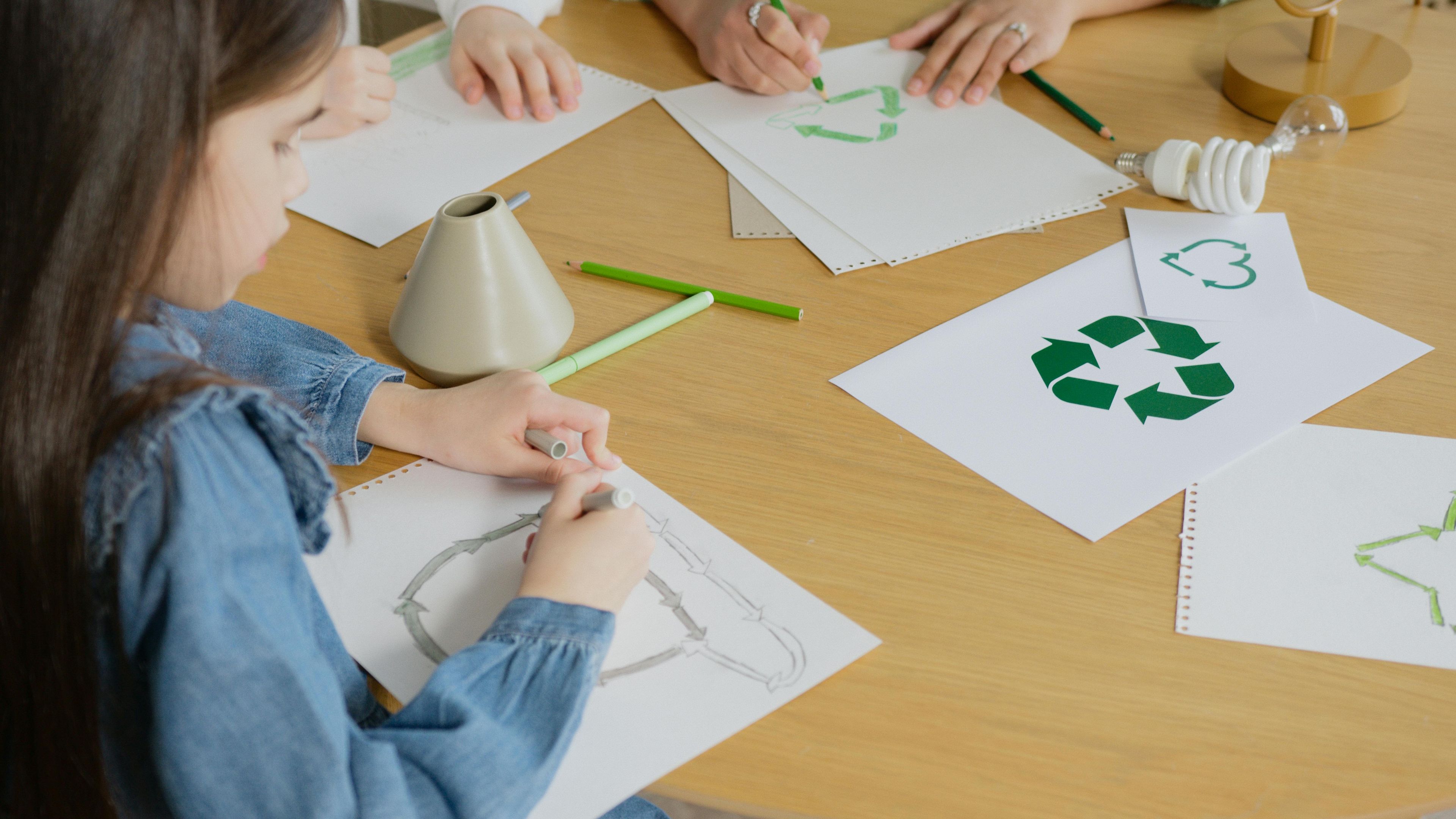 Recycling activities at school