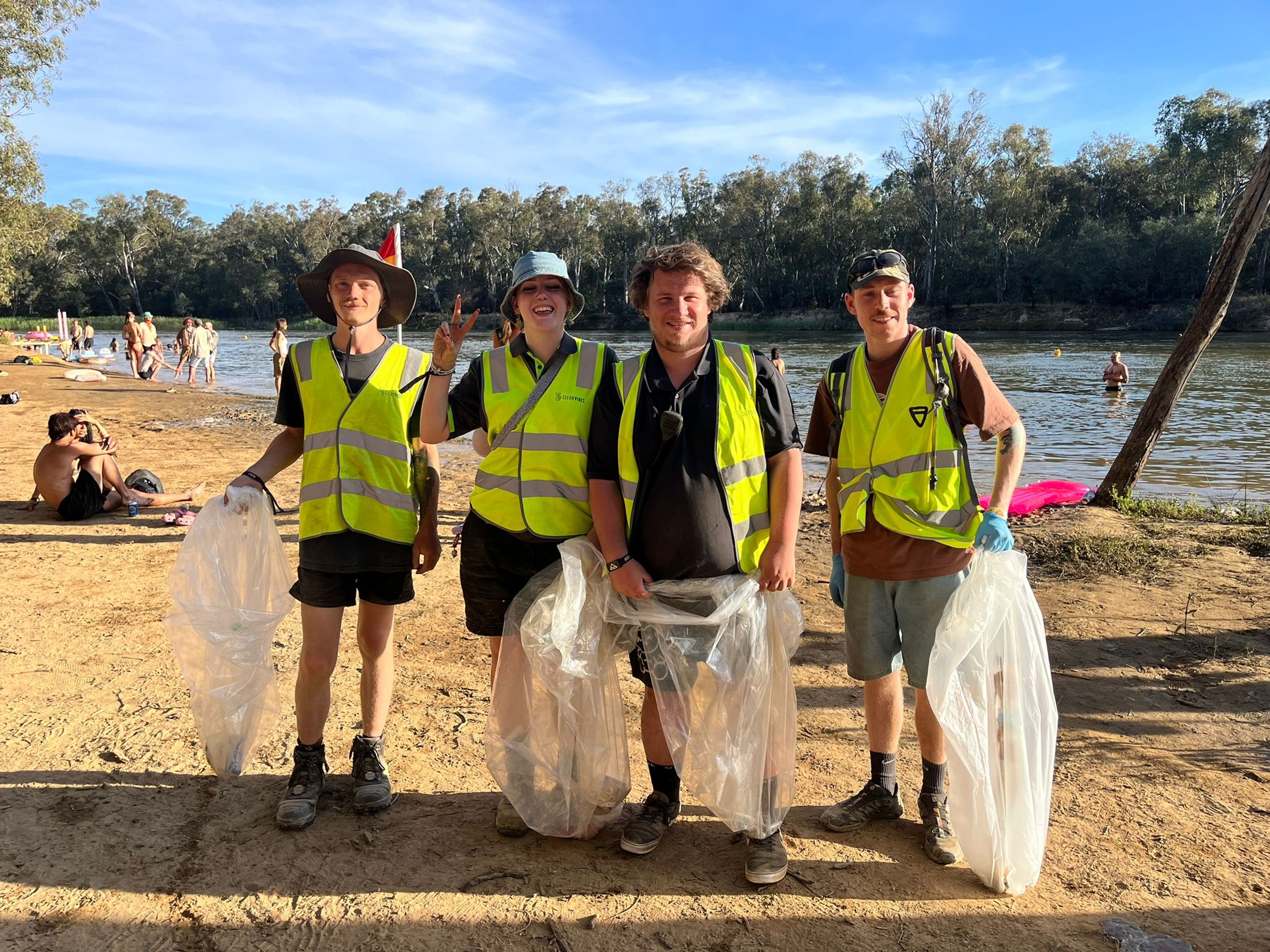 Clean Vibes team ready to clean the festival