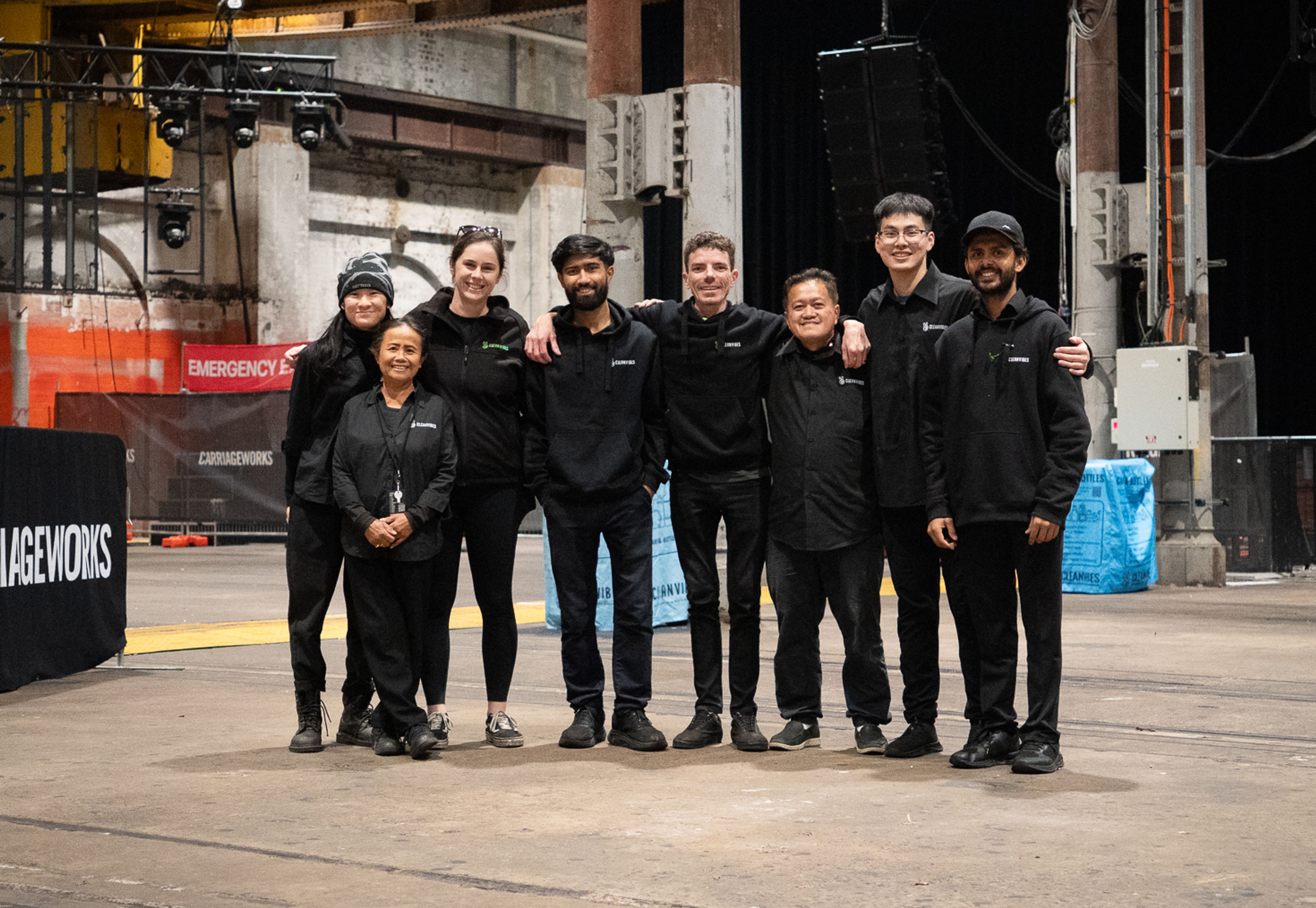 Clean Vibes staff at venue post-clean