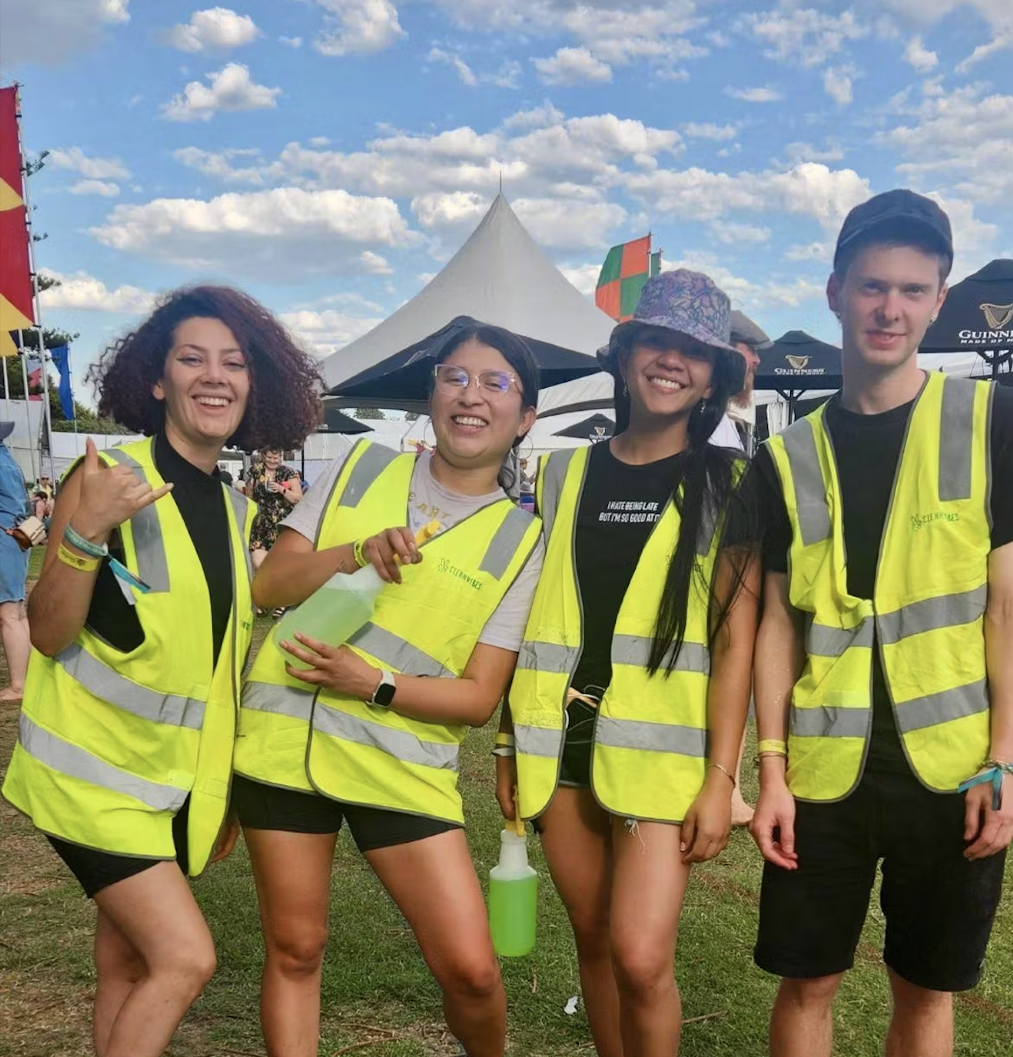 Clean Vibes happy casual staffs at music festival