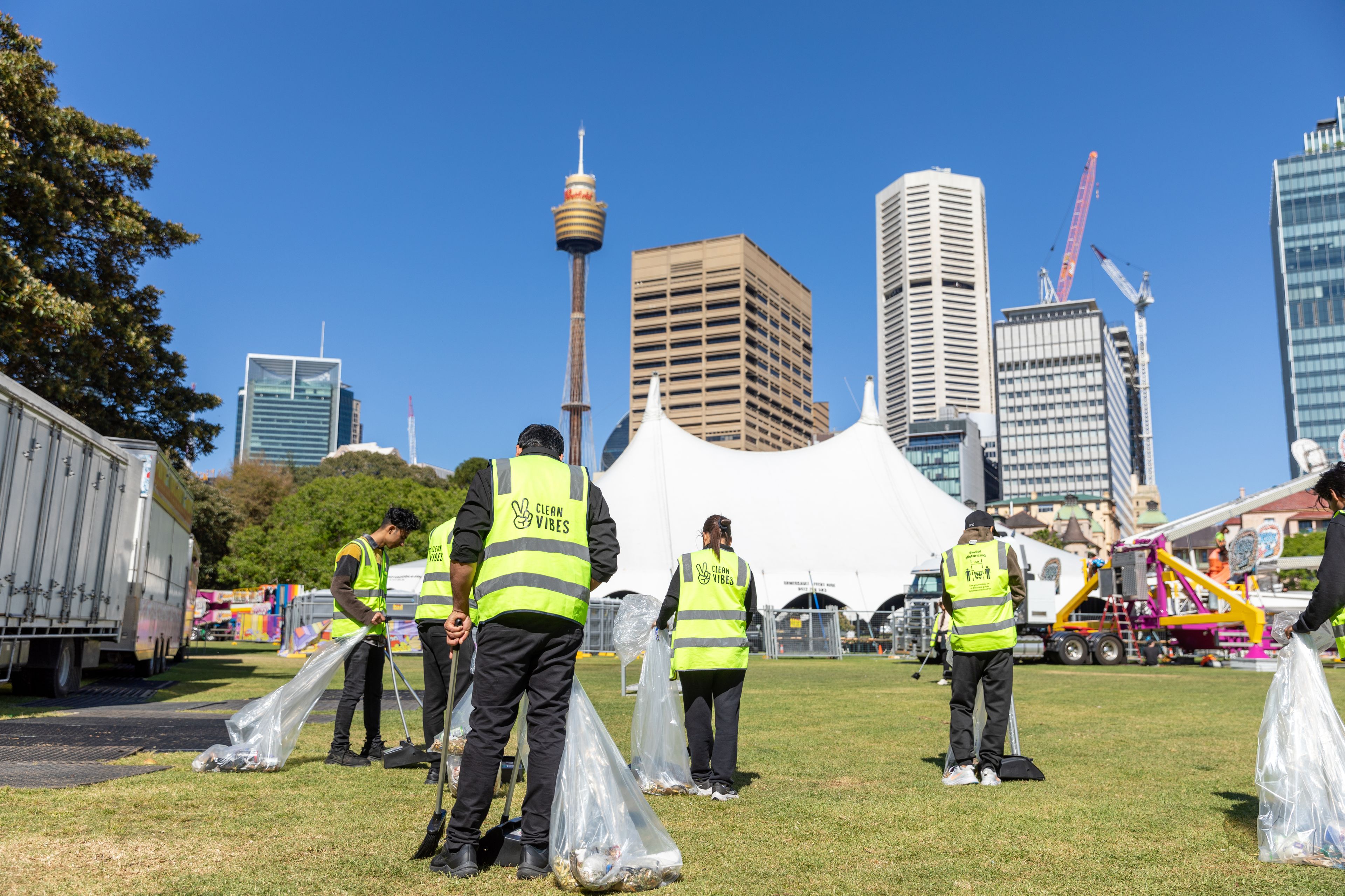 Clean Vibes cleaning team at The Domain Sydney 