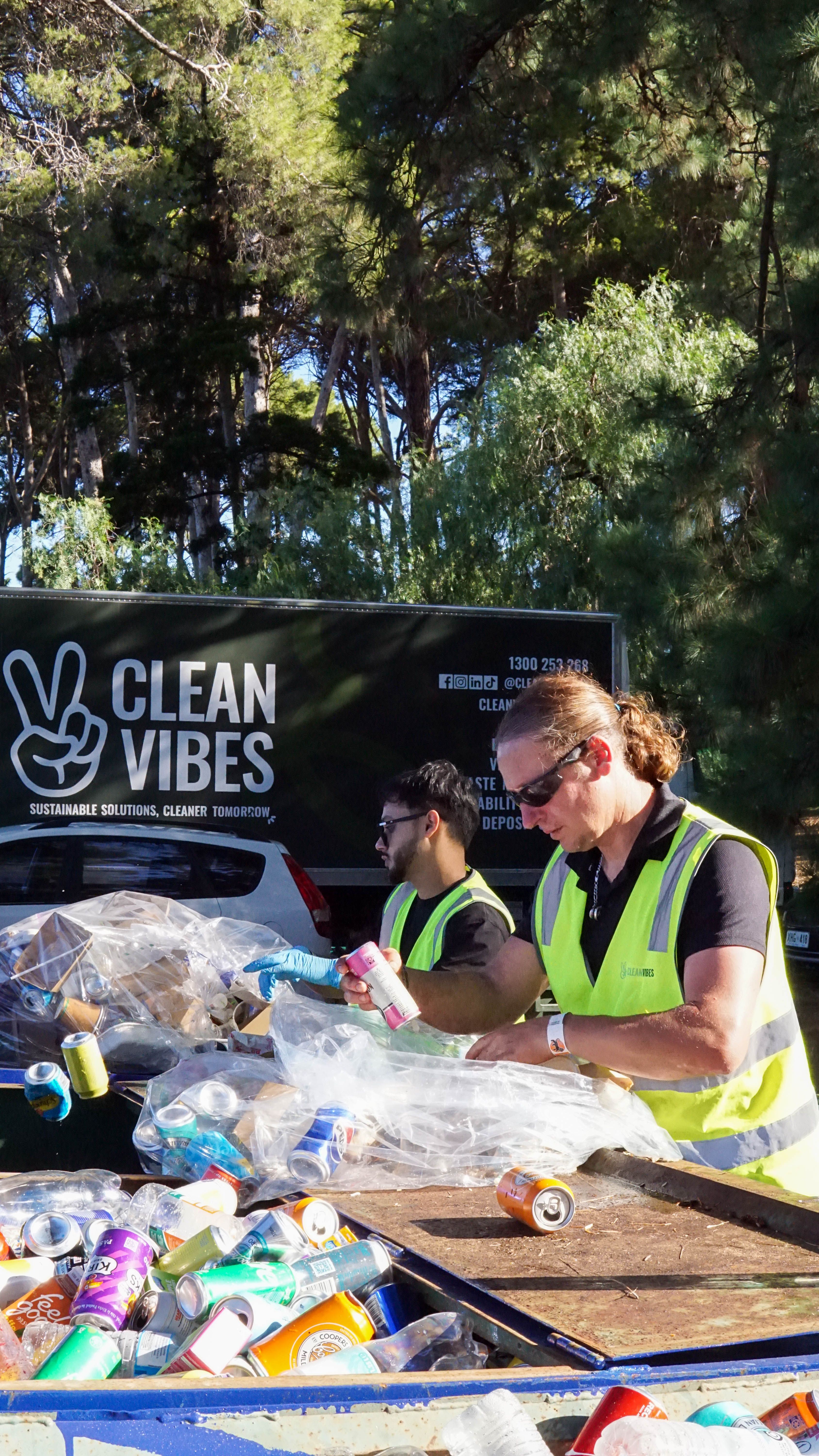 Clean Vibes conducting a Waste Audit