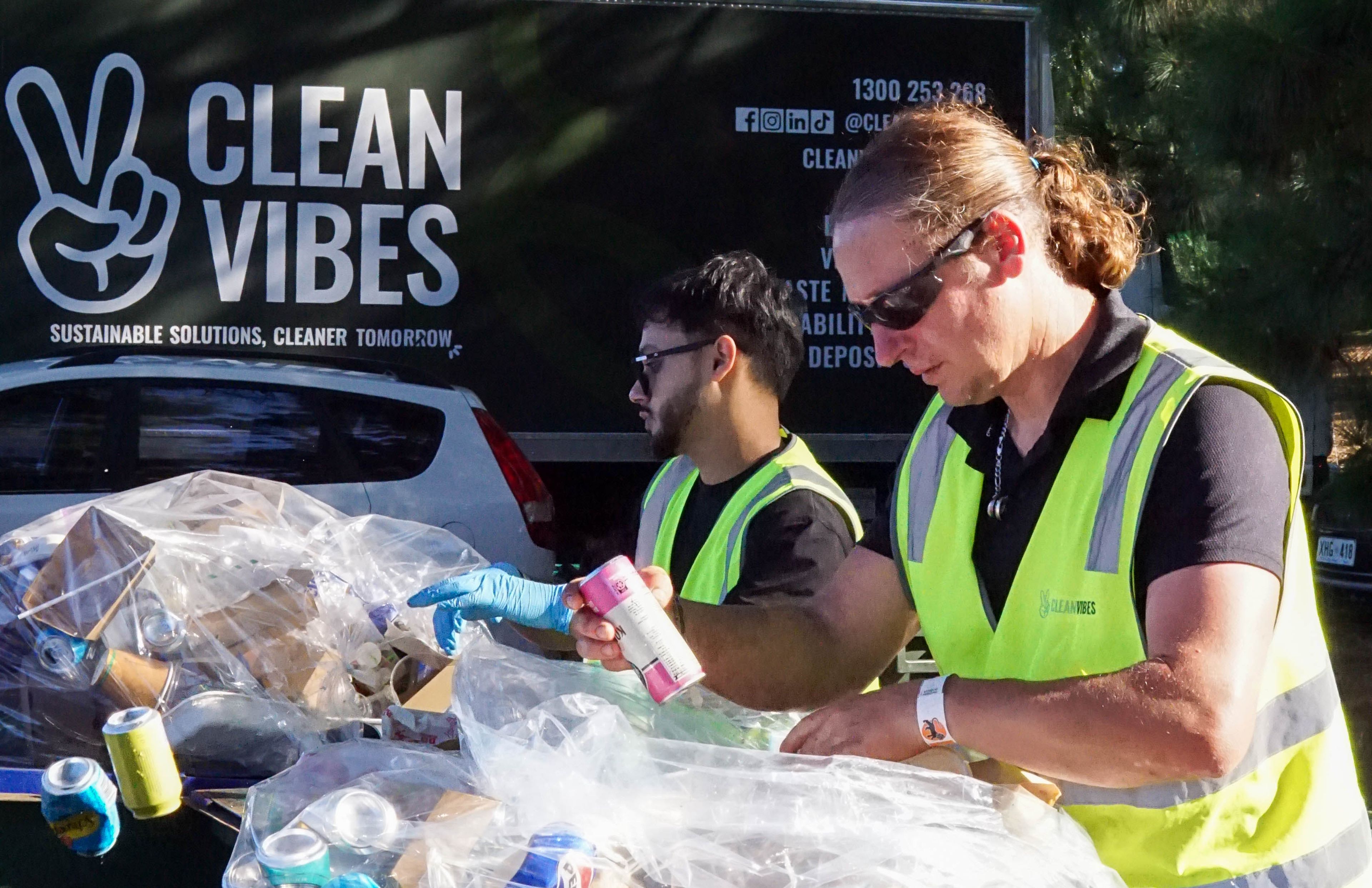 Clean Vibes conducting a Waste Audit