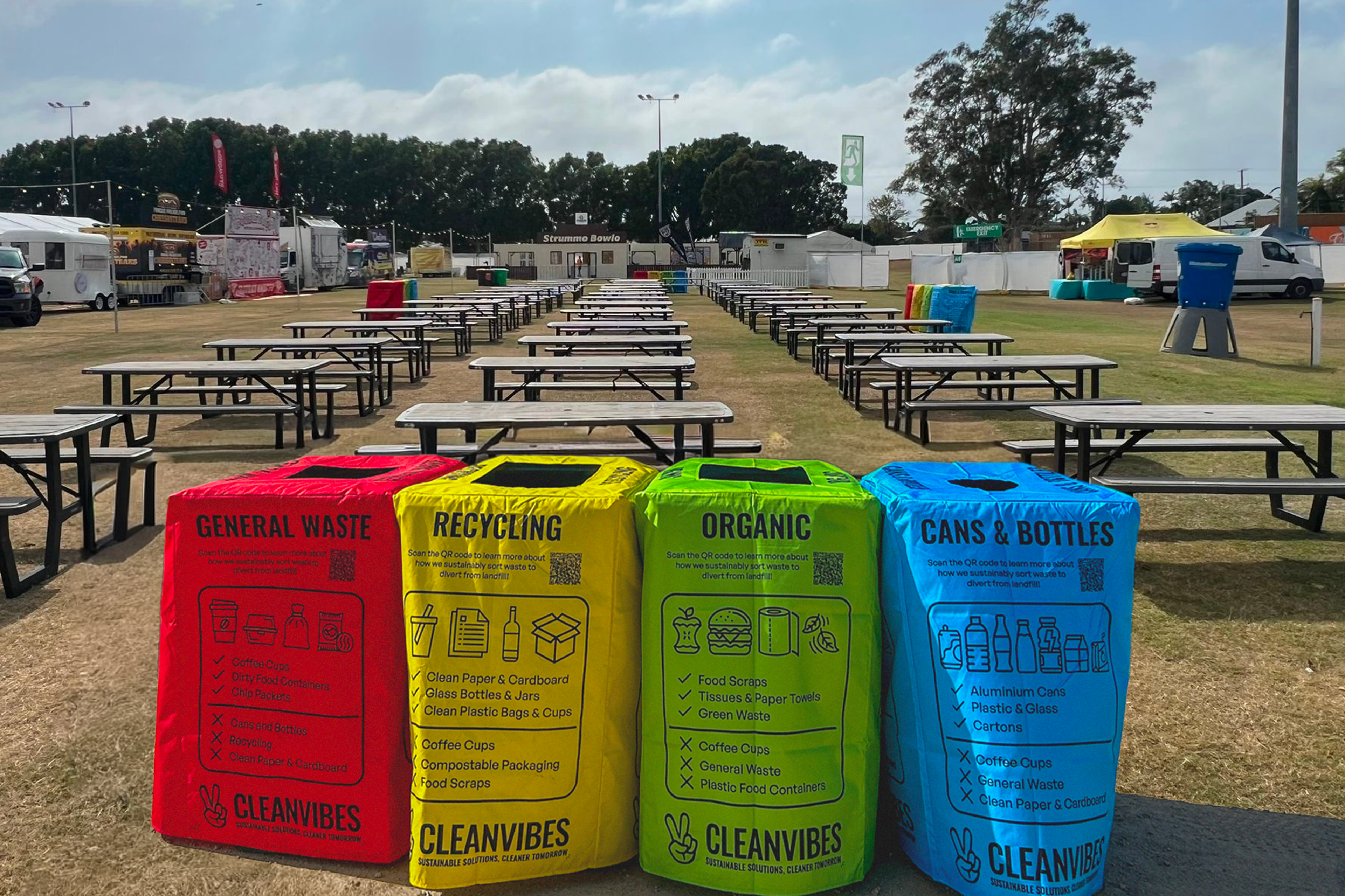 Colour-coded Bins at Strummingbird Festival 