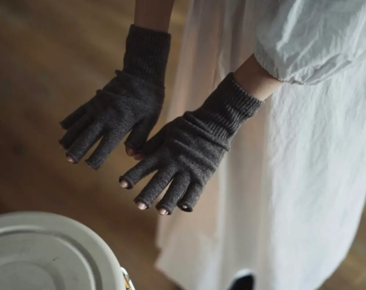 100% merino wool fingerless gloves