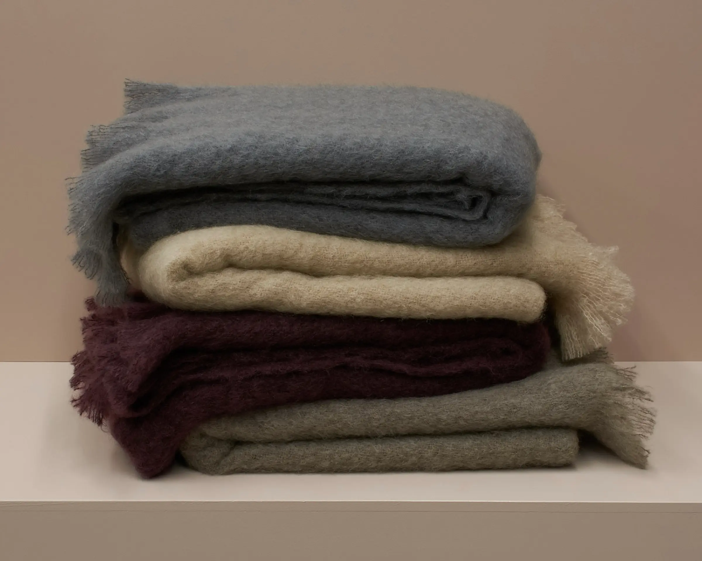 folded mohair blankets