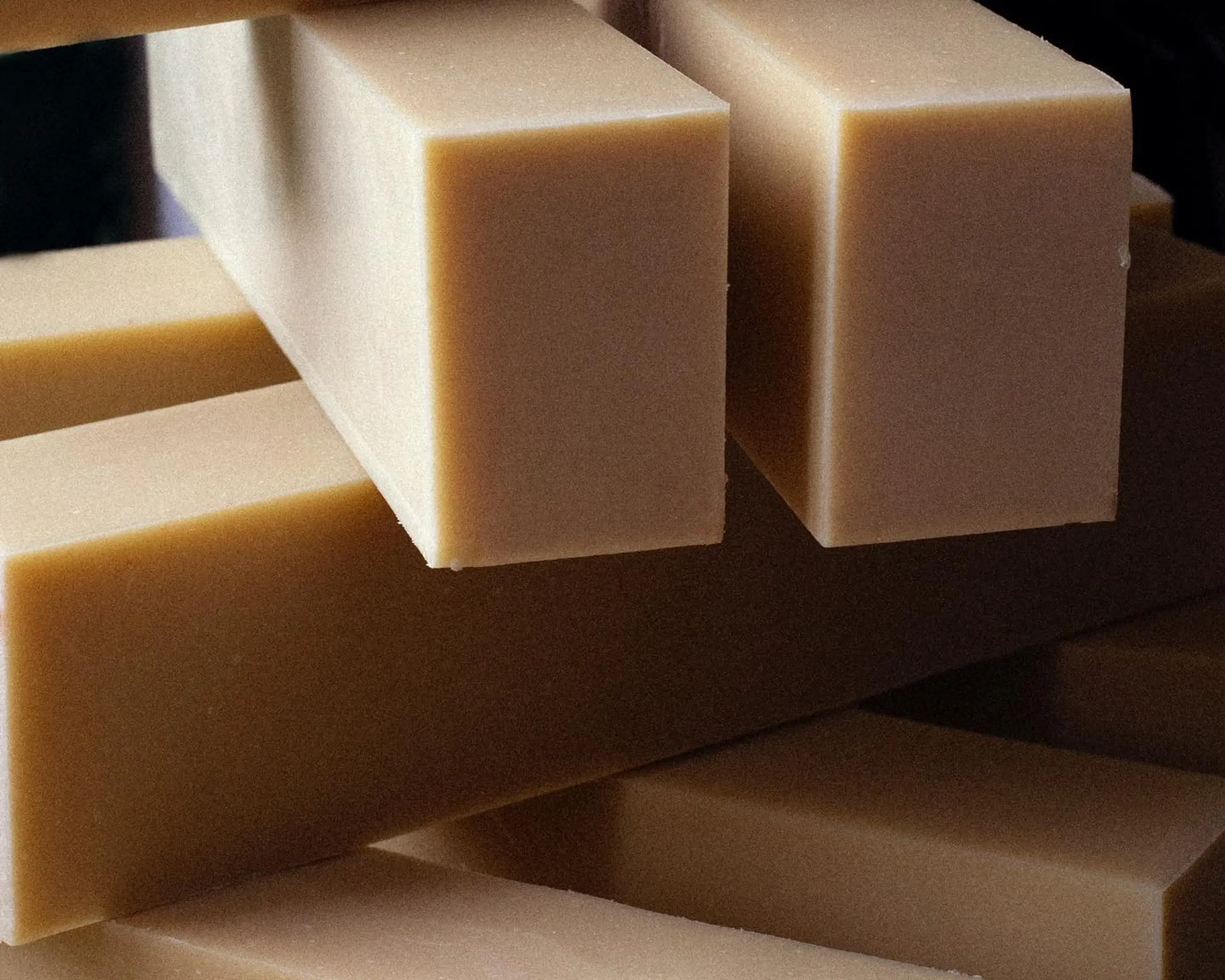 Bars of ORRIS soap before they have been cut