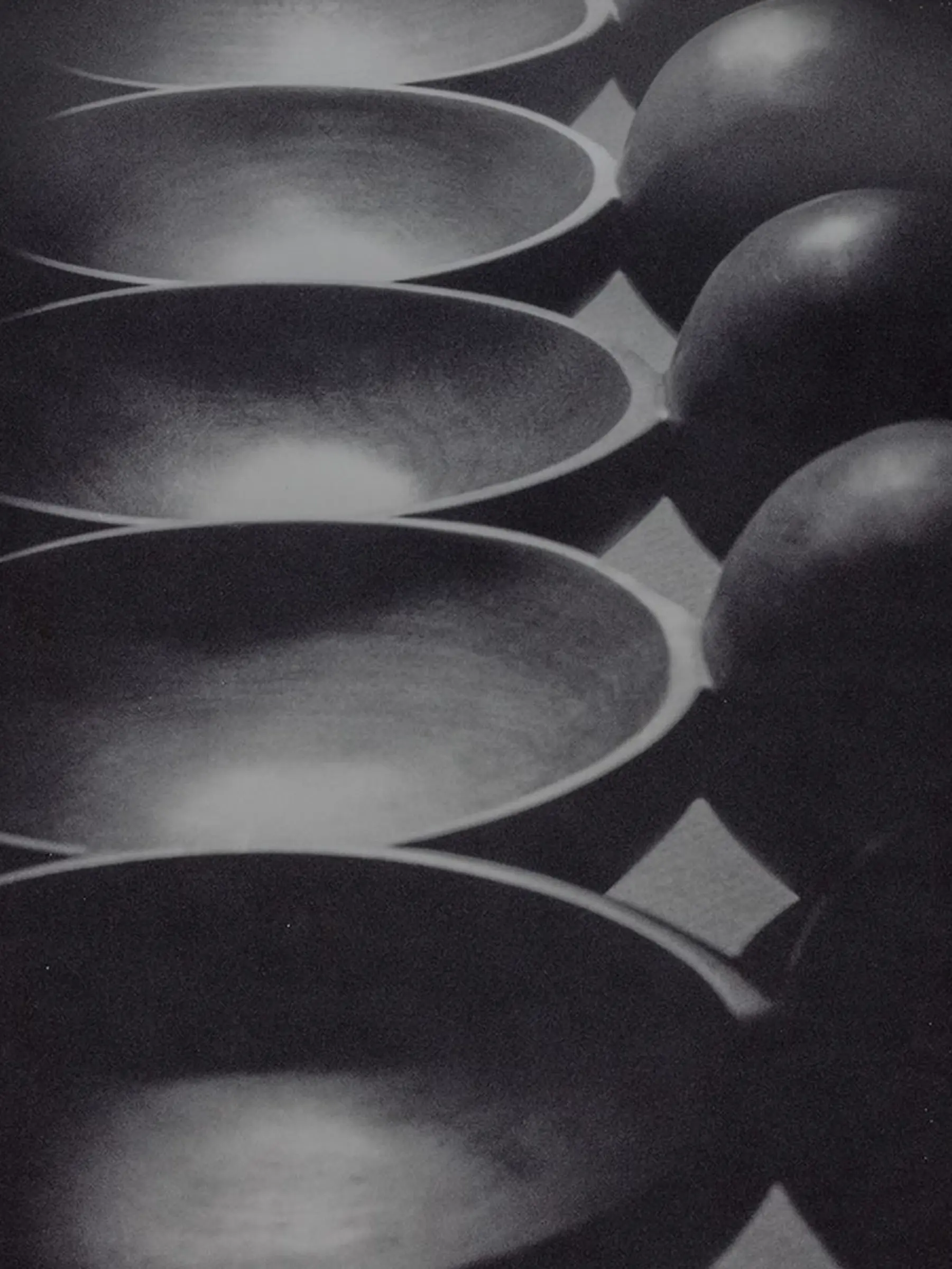 A black and white image of Auckland woodworker Courtney Petleys hand carved moon spoons in local Native New Zealand timber.